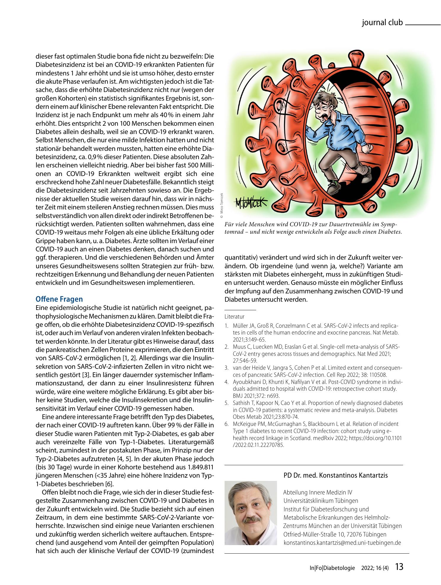 Vorschauseite 2: Hohes Risiko für Diabeteserkrankung nach COVID-19, auch im späten Verlauf