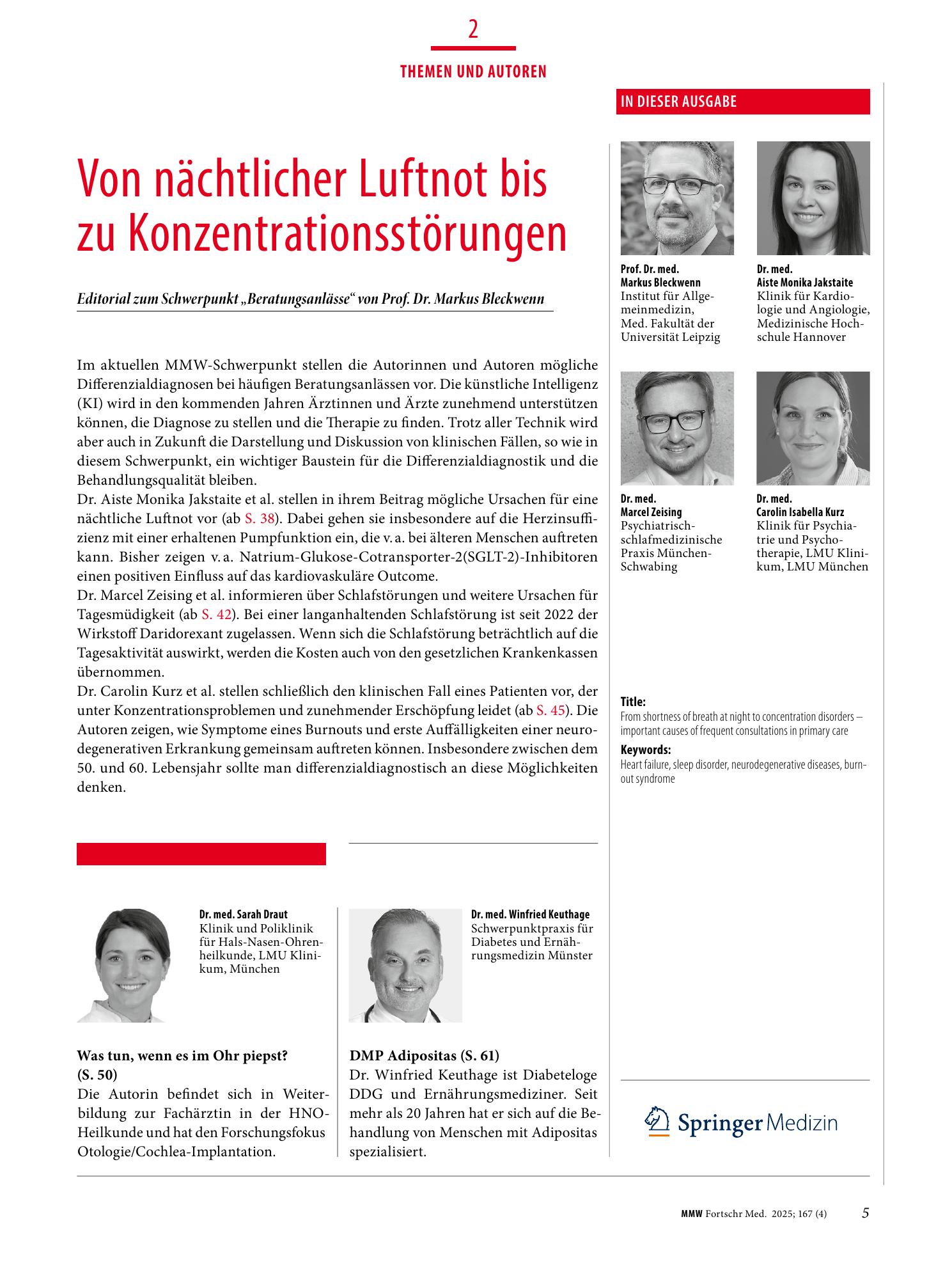 Vorschauseite 1: Von nächtlicher Luftnot bis zu Konzentrationsstörungen