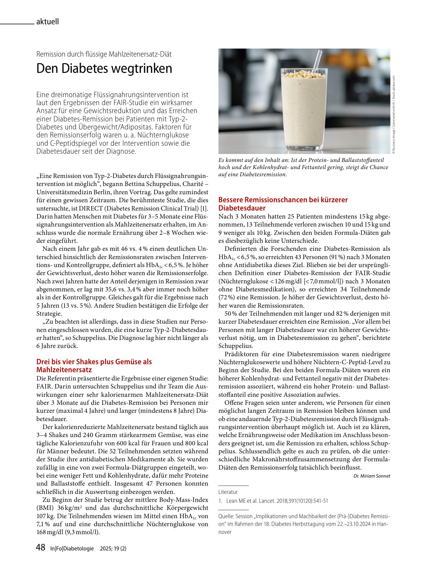 Vorschauseite 1: Den Diabetes wegtrinken