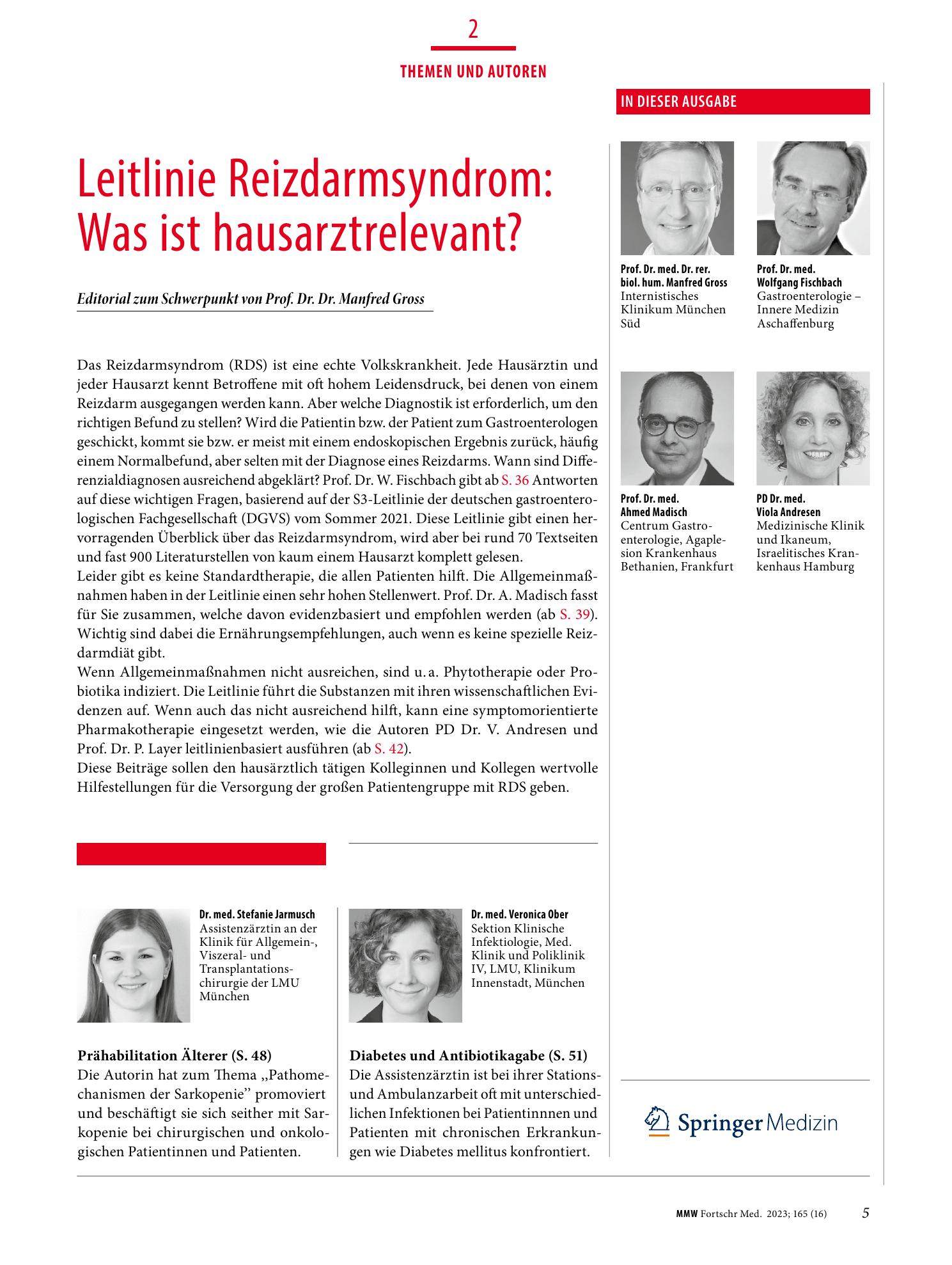 Vorschauseite 1: Leitlinie Reizdarmsyndrom: Was ist hausarztrelevant?