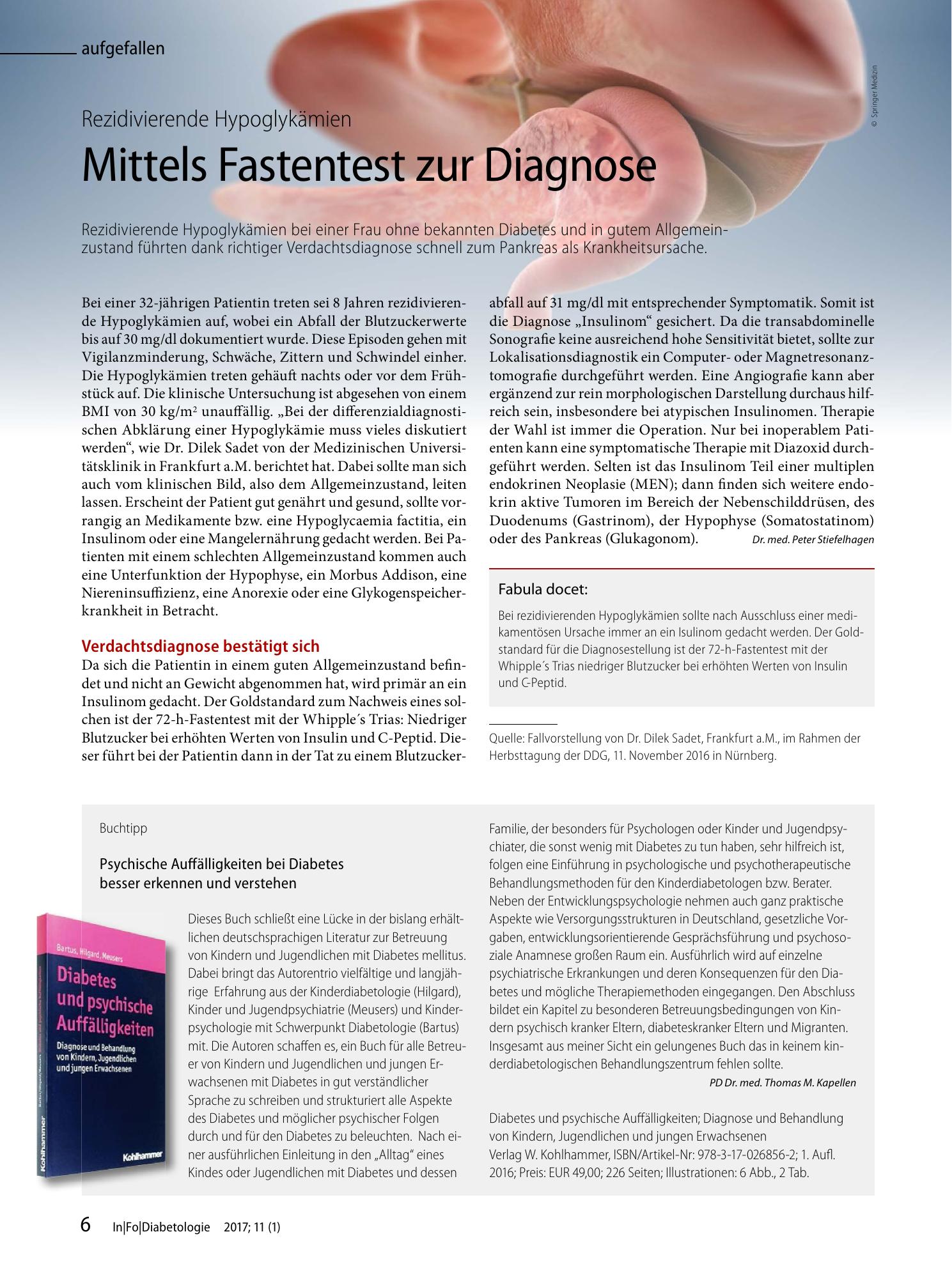 Vorschauseite 1: Mittels Fastentest zur Diagnose