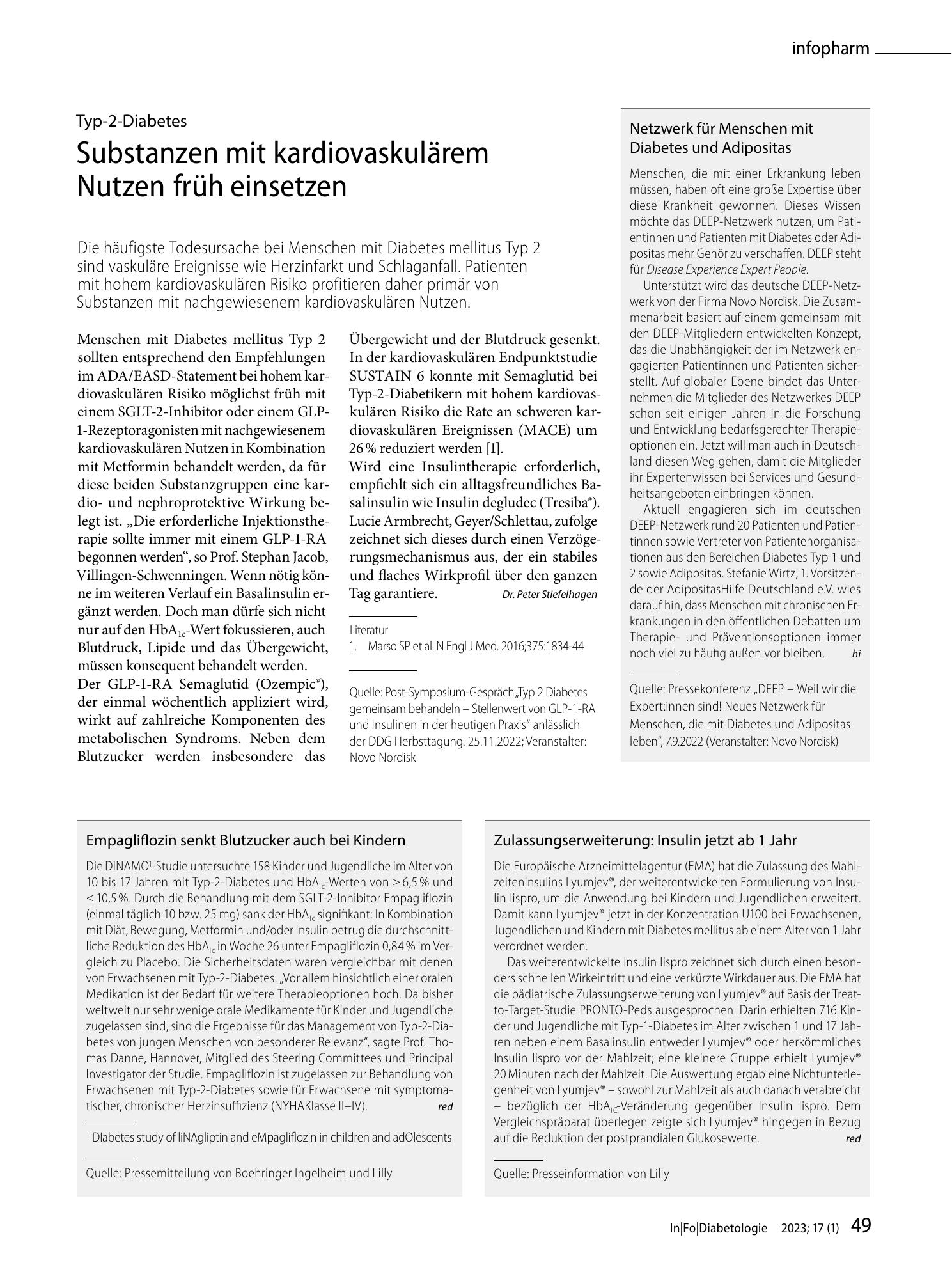 Vorschauseite 1: Empagliflozin senkt Blutzucker auch bei Kindern