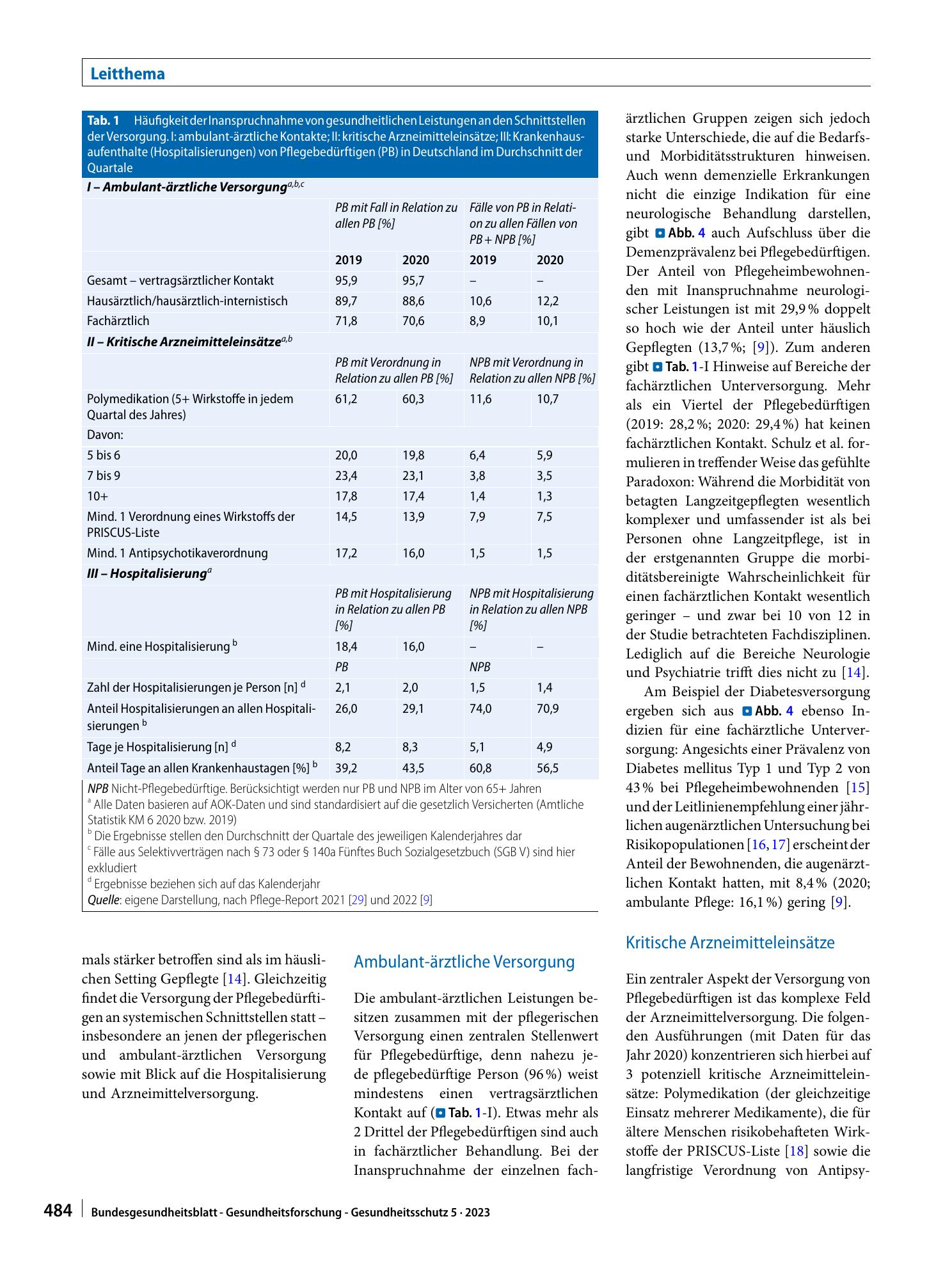 Vorschauseite 6: Epidemiologie der Pflege: Prävalenz und Inanspruchnahme sowie die gesundheitliche Versorgung von Pflegebedürftigen in Deutschland