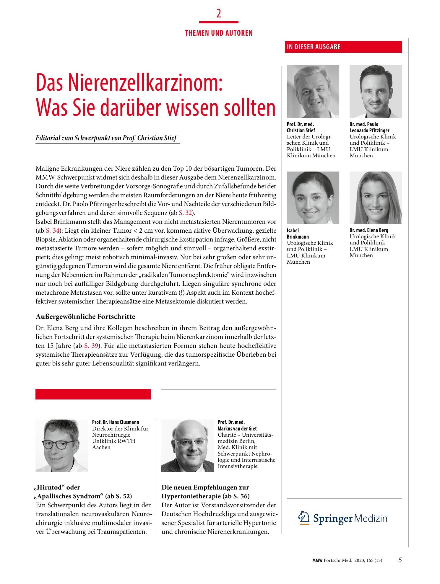Vorschauseite 1: Das Nierenzellkarzinom: Was Sie darüber wissen sollten