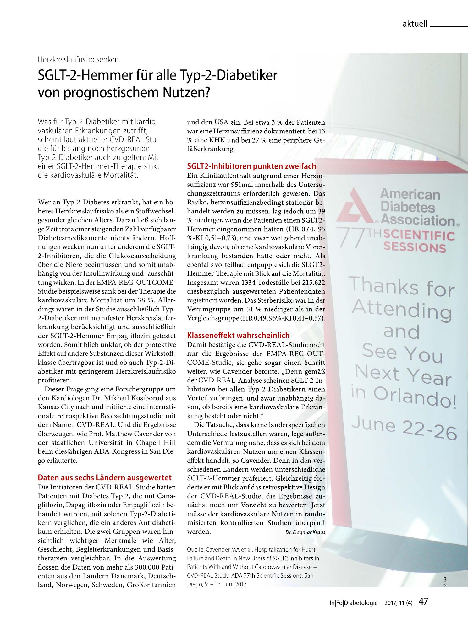 Vorschauseite 1: SGLT-2-Hemmer für alle Typ-2-Diabetiker von prognostischem Nutzen?