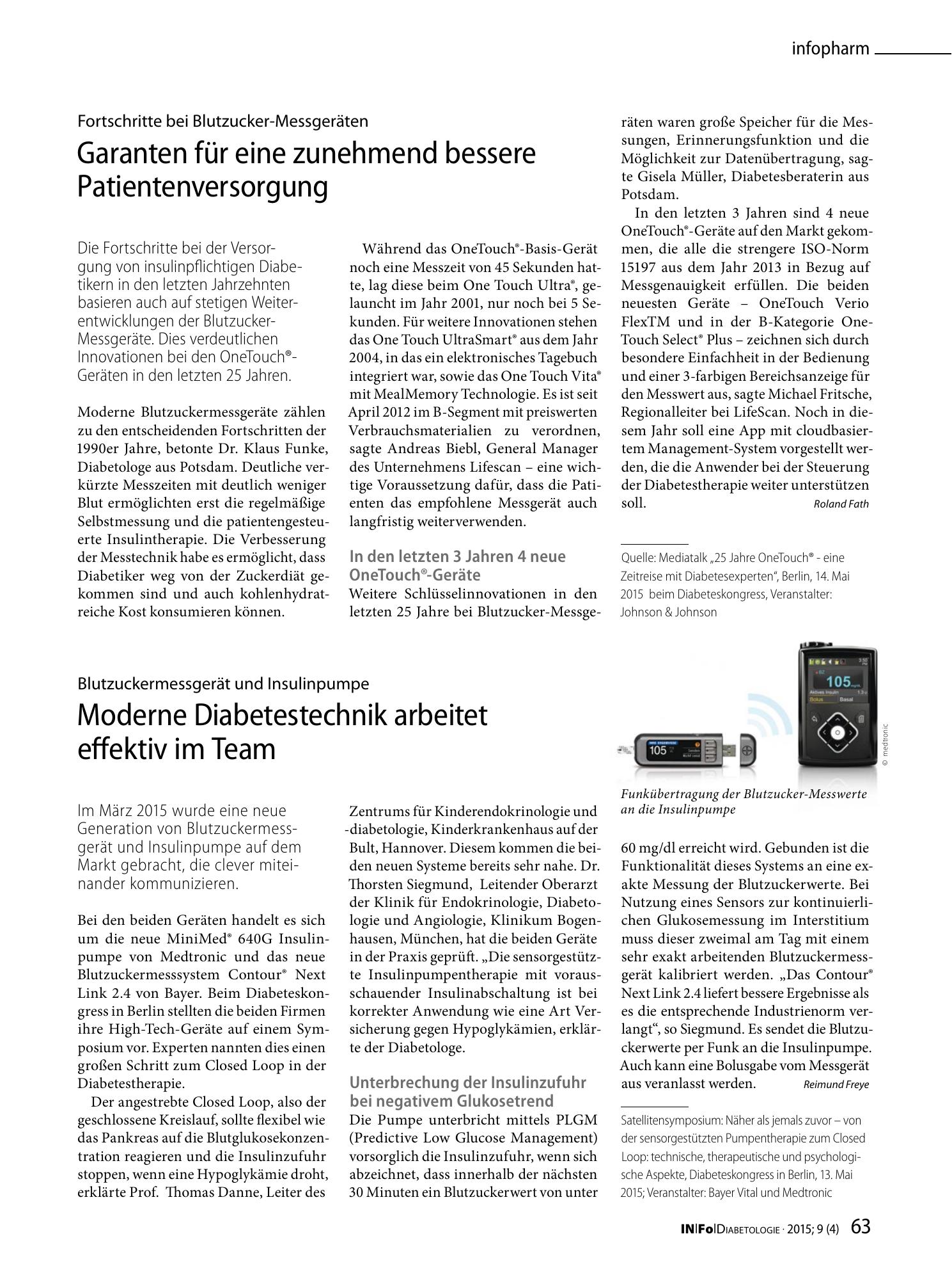 Vorschauseite 1: Moderne Diabetestechnik arbeitet effektiv im Team
