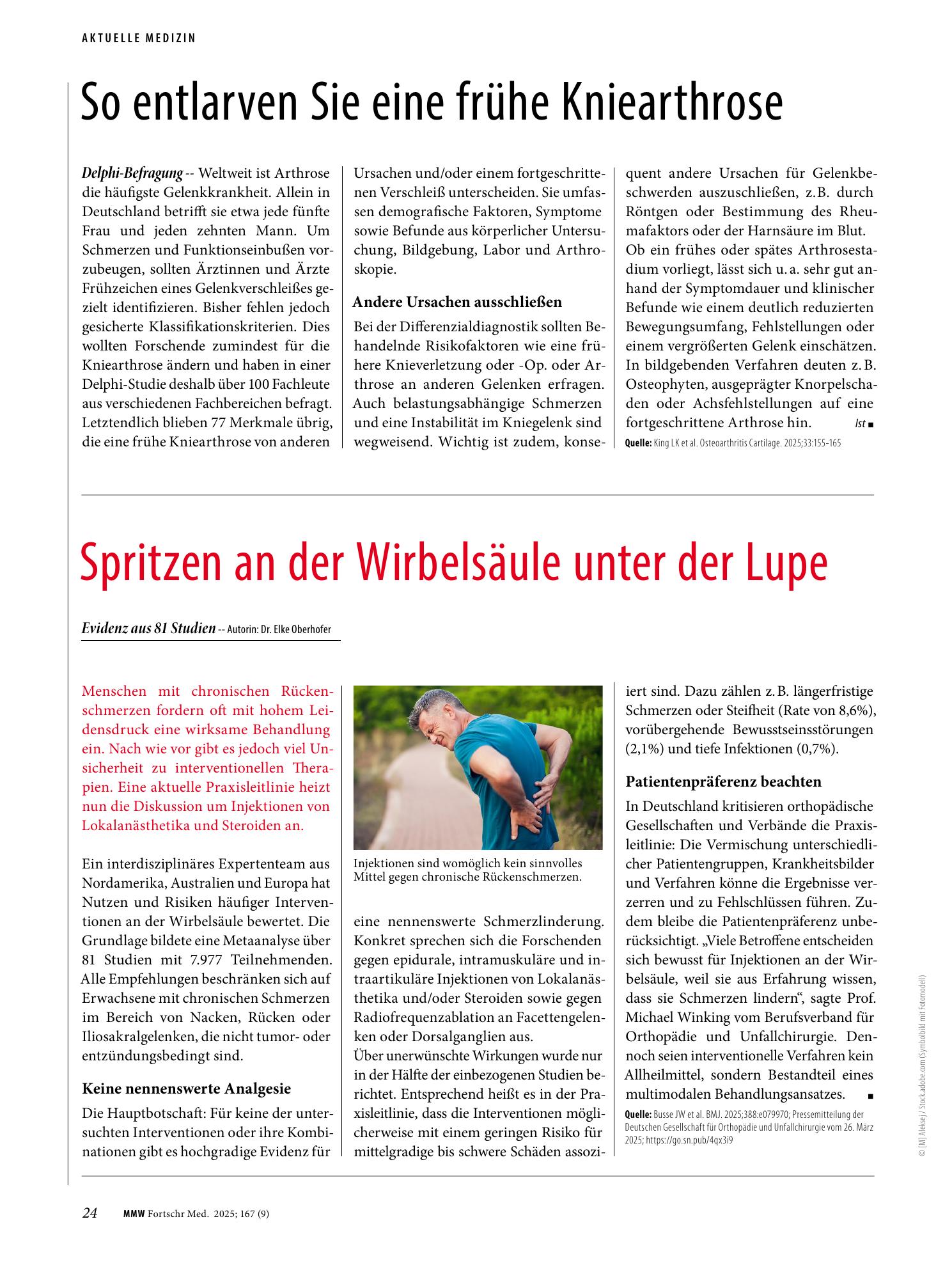 Vorschauseite 1: So entlarven Sie eine frühe Kniearthrose