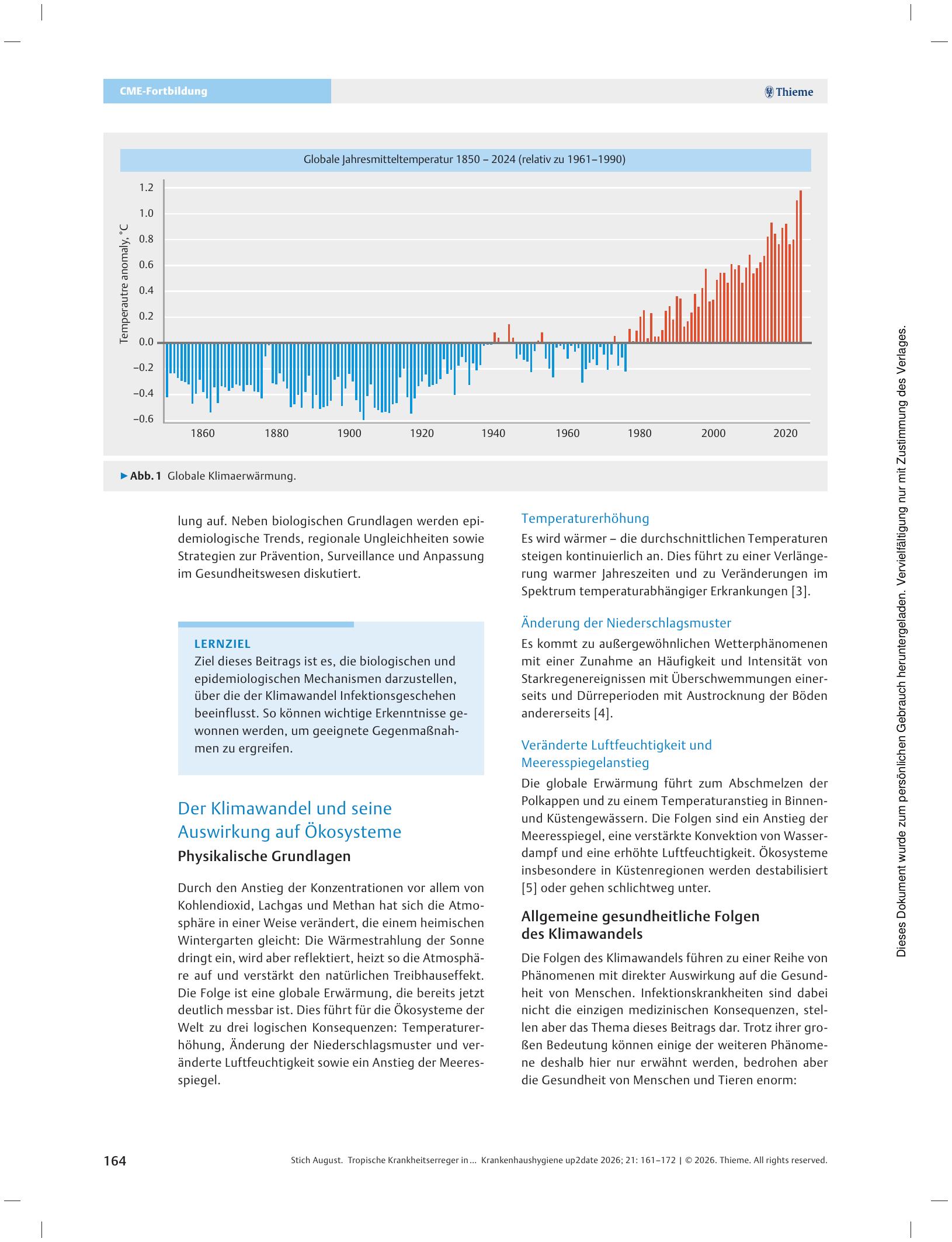 Vorschauseite 4: Tropische Krankheitserreger in Deutschland – eine Folge des Klimawandels