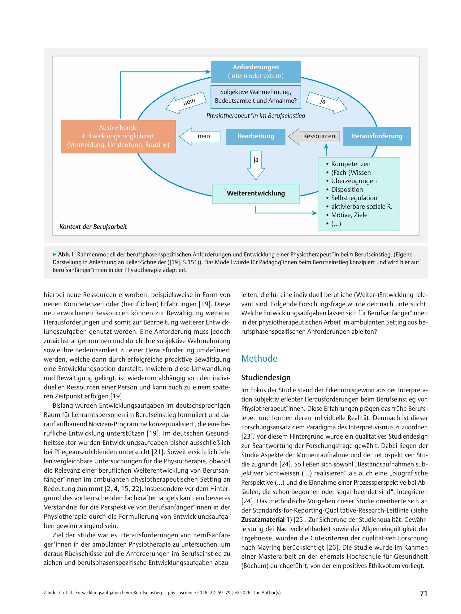 Vorschauseite 3: Developmental Tasks during the Entry into the Profession in Outpatient Physiotherapy Practice