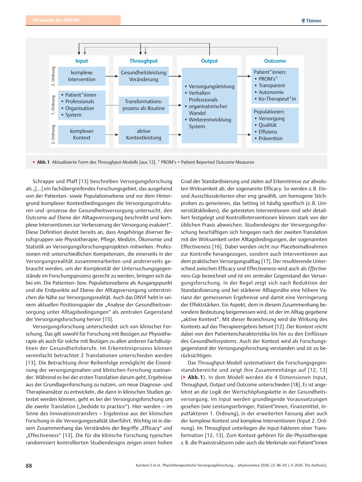 Vorschauseite 3: Physiotherapy Health Services Research