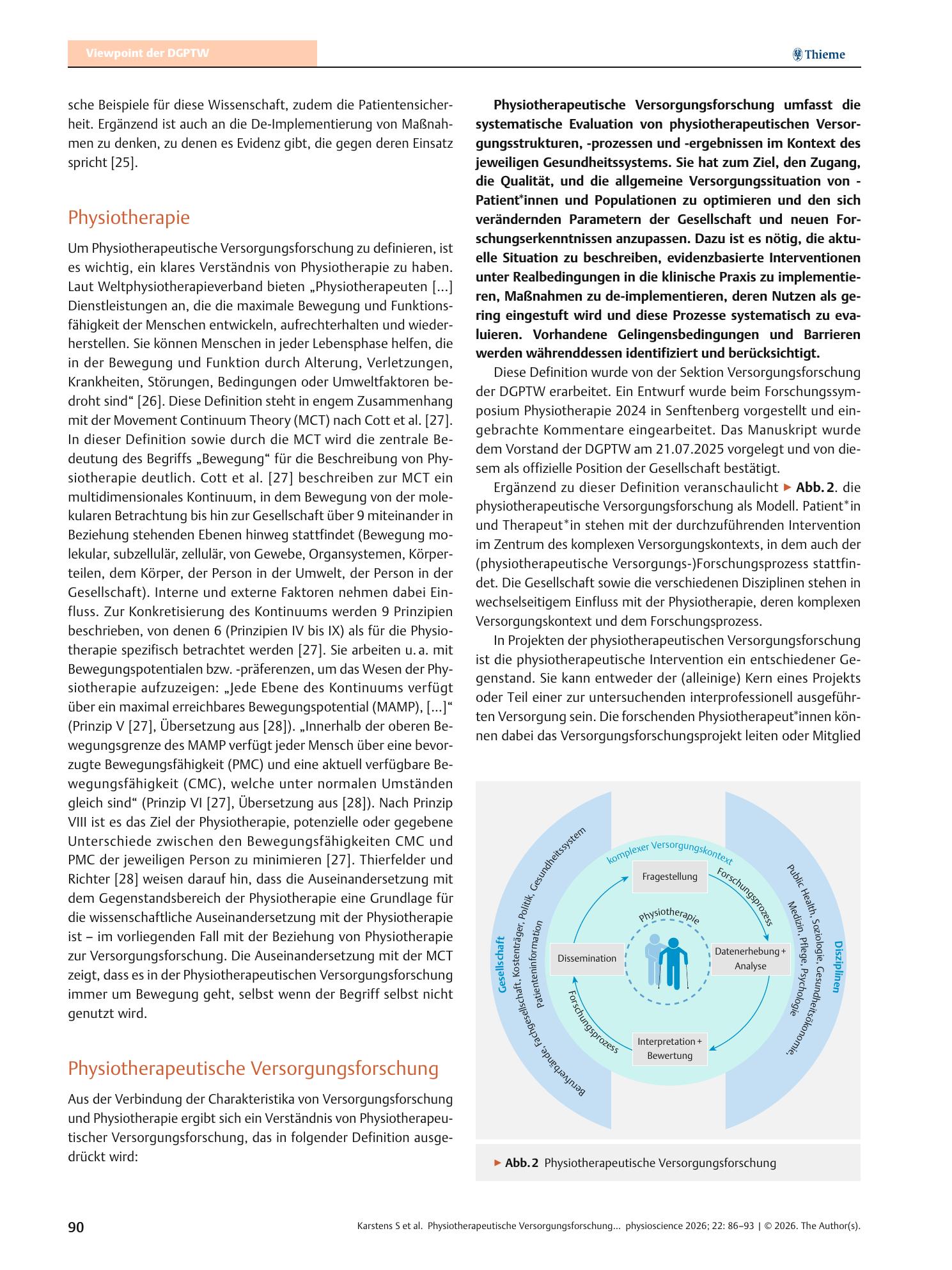 Vorschauseite 5: Physiotherapy Health Services Research