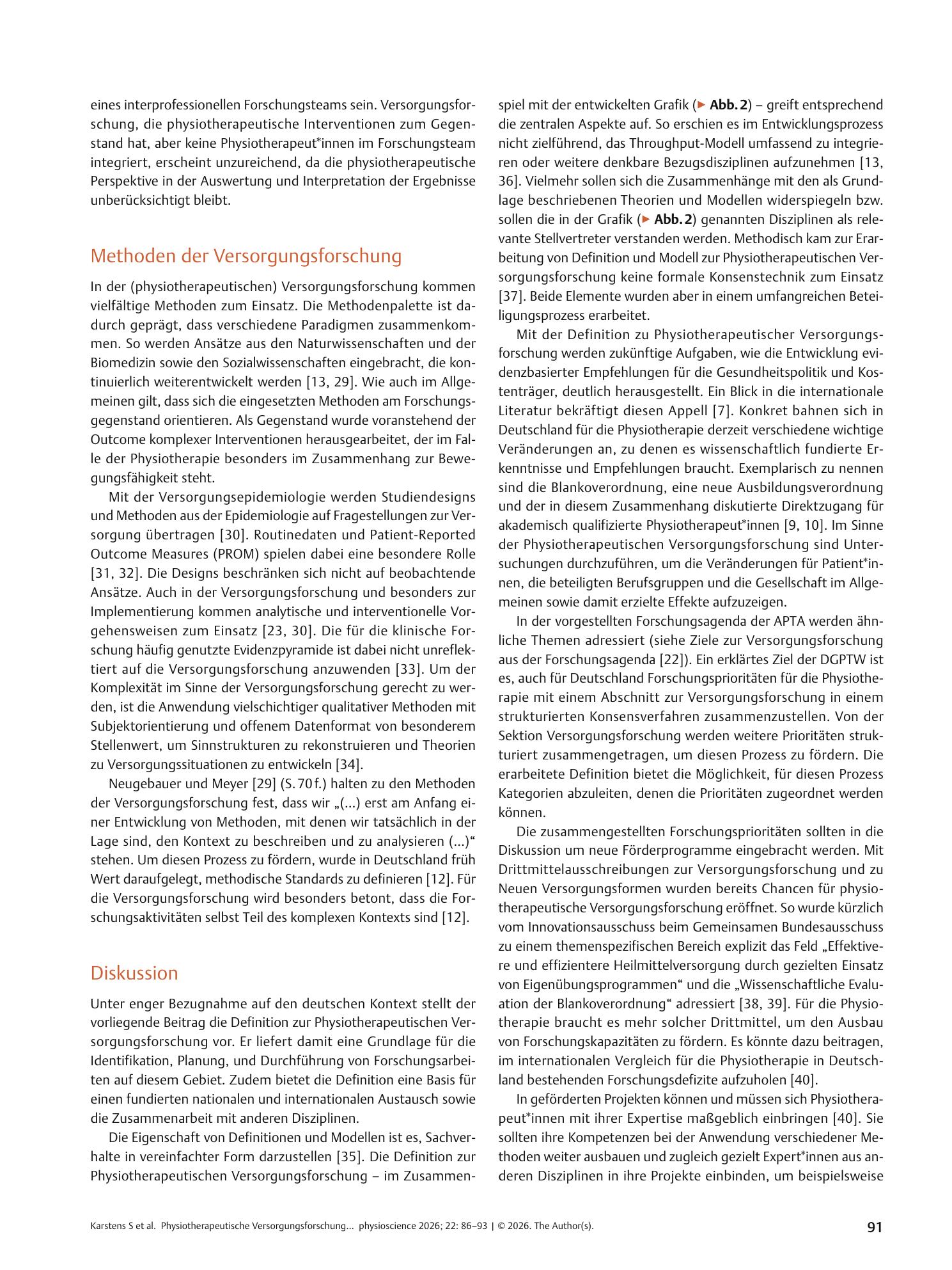 Vorschauseite 6: Physiotherapy Health Services Research