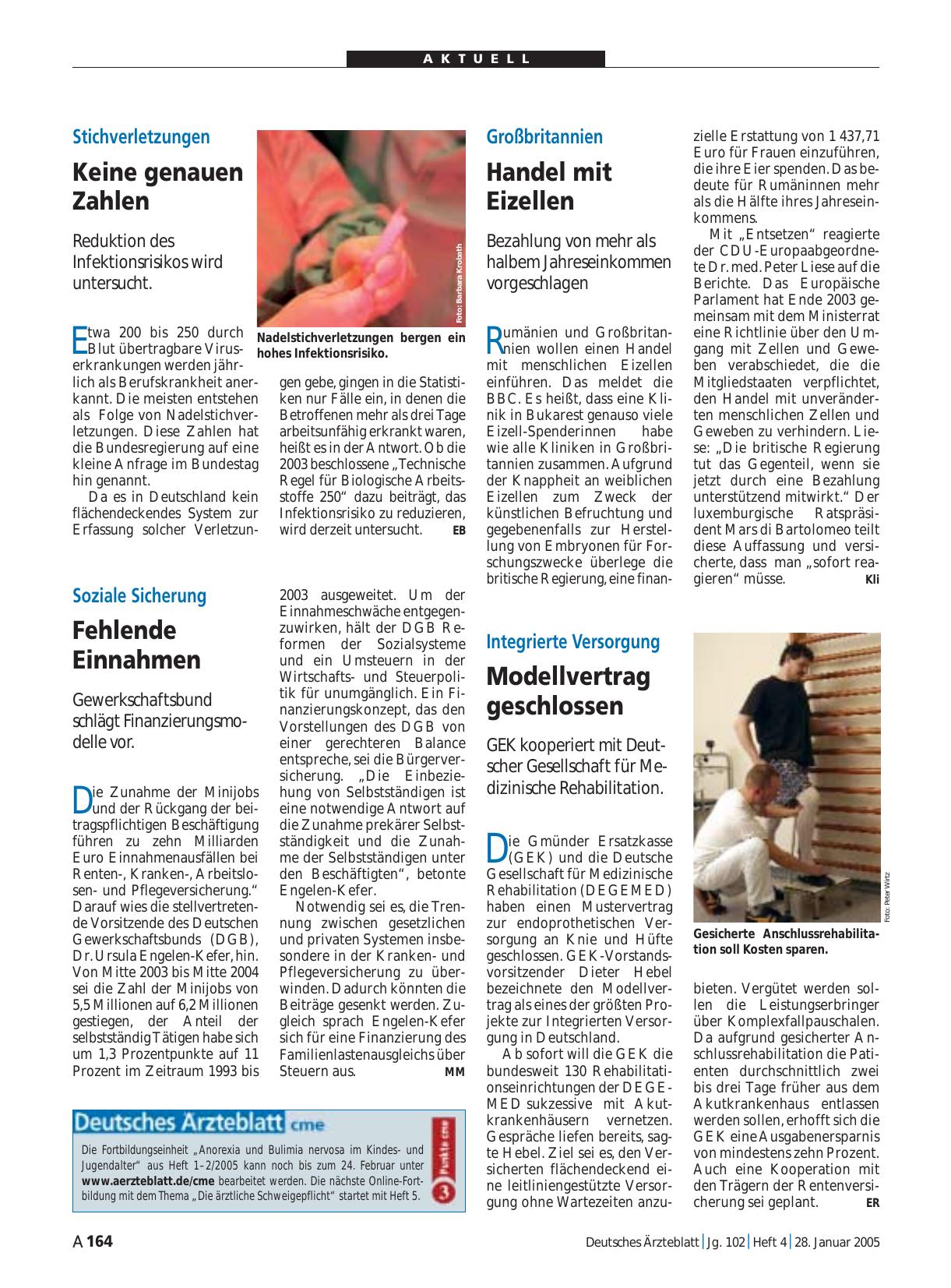 Vorschauseite 1: Integrierte Versorgung: Modellvertrag geschlossen