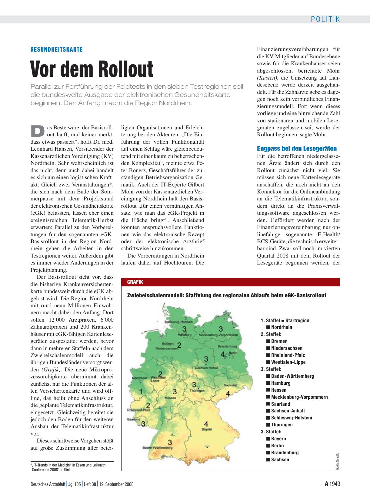 Vorschauseite 1: Gesundheitskarte: Vor dem Rollout