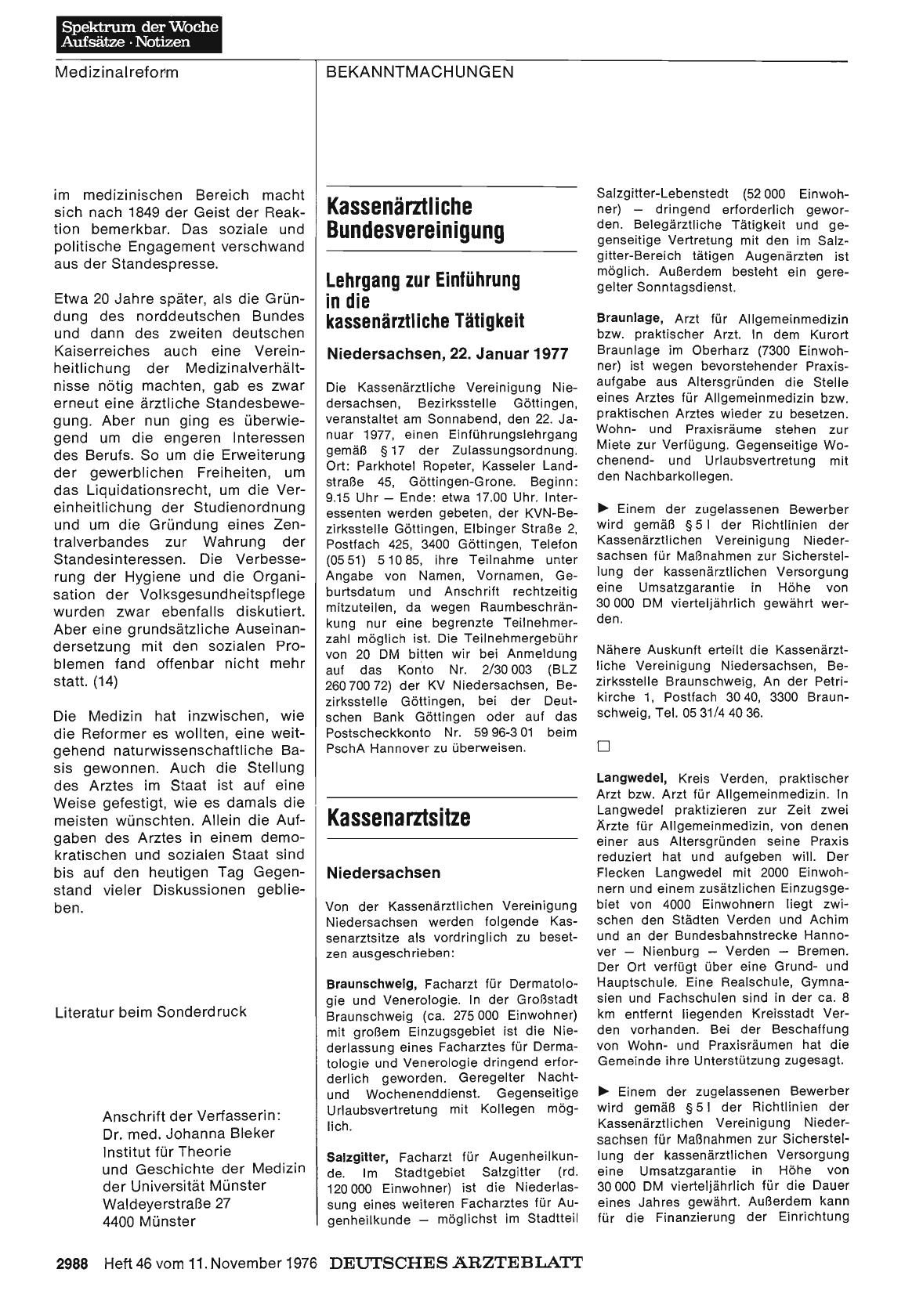 Vorschauseite 1: Kassenarztsitze