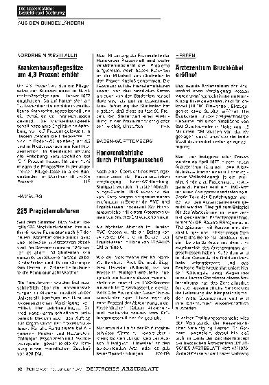 Vorschauseite 1: Baden-Württemberg: Honorarabstriche durch Prüfungsausschuß