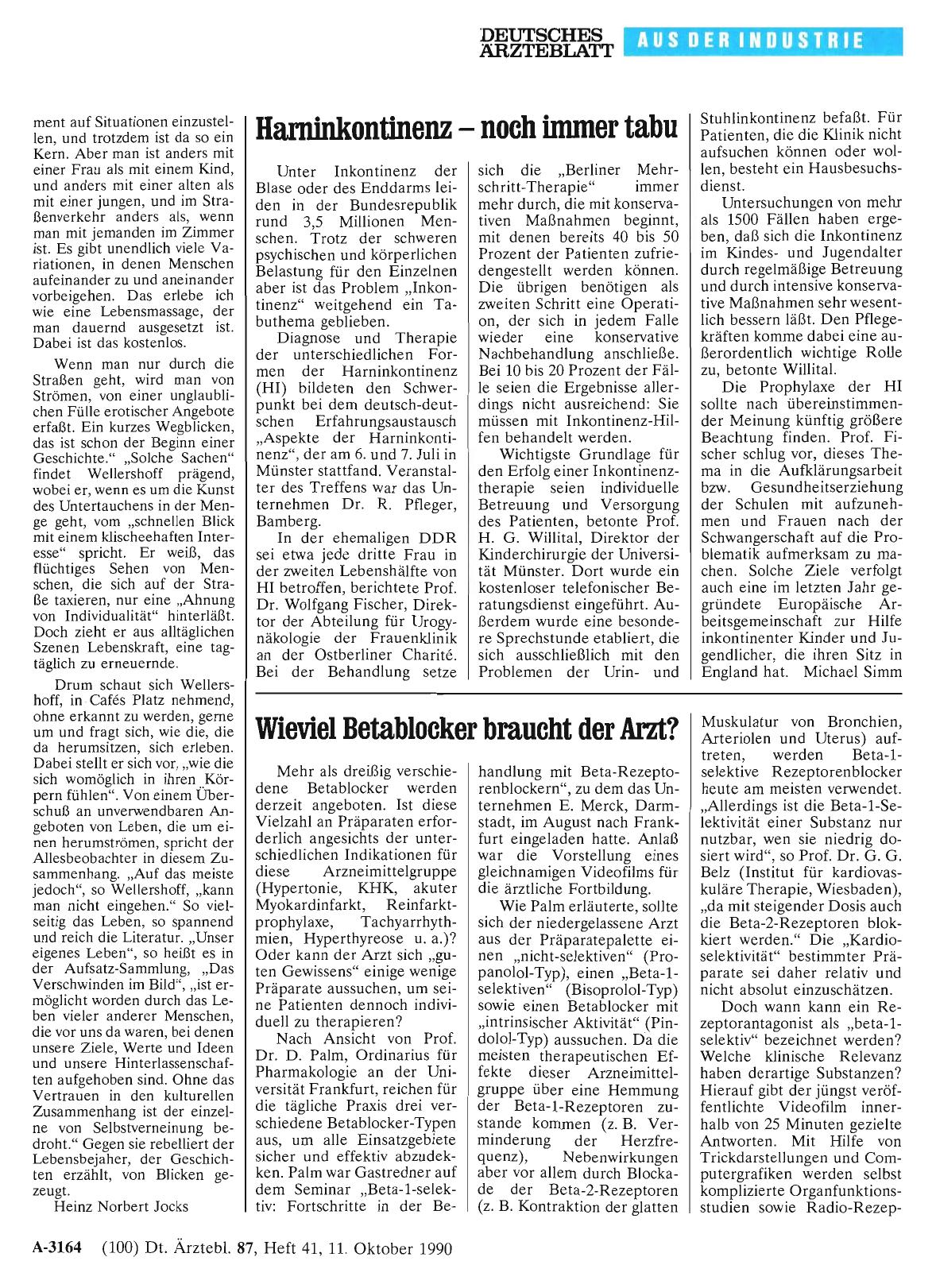 Vorschauseite 1: Wieviel Betablocker braucht der Arzt?