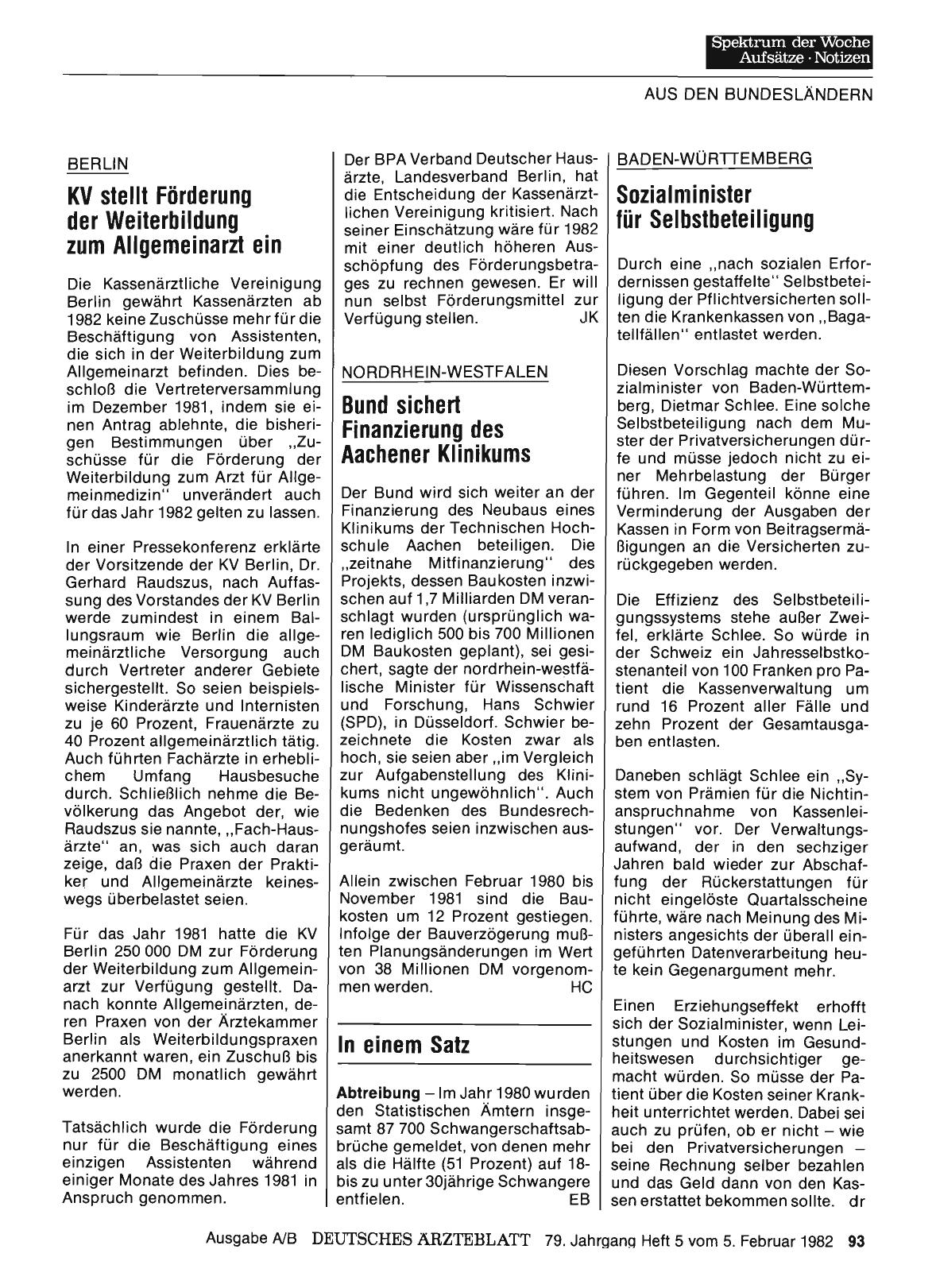 Vorschauseite 1: Berlin: KV stellt Förderung der Weiterbildung zum Allgemeinarzt ein