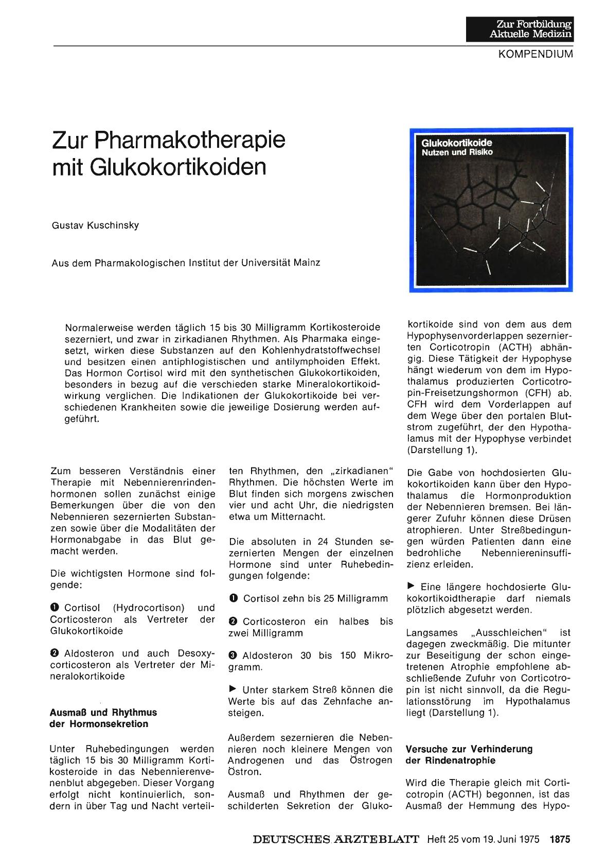 Vorschauseite 1: Zur Pharmakotherapie mit Glukokortikoiden