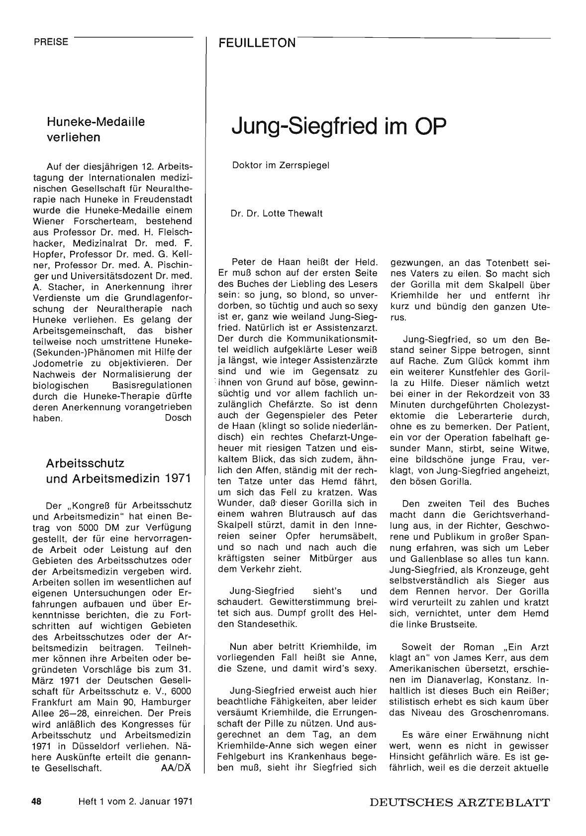 Vorschauseite 1: Jung-Siegfried im OP: Doktor im Zerrspiegel