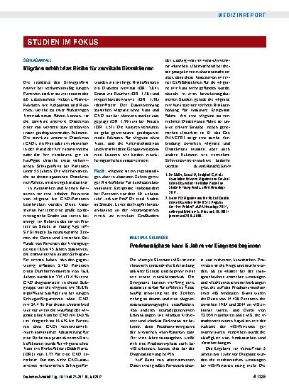 Vorschauseite 1: Multiple Sklerose: Prodromalphase kann 5 Jahre vor Diagnose beginnen