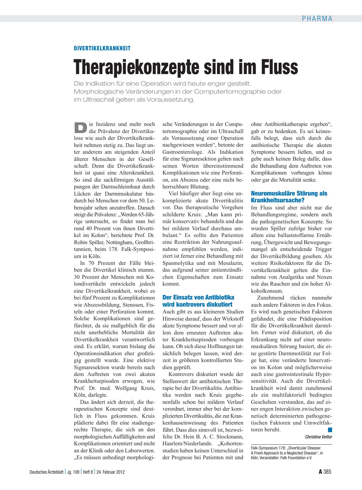 Vorschauseite 1: Divertikelkrankheit: Therapiekonzepte sind im Fluss
