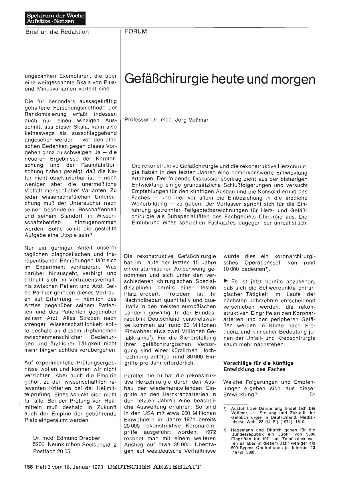 Vorschauseite 1: Gefäßchirurgie heute und morgen