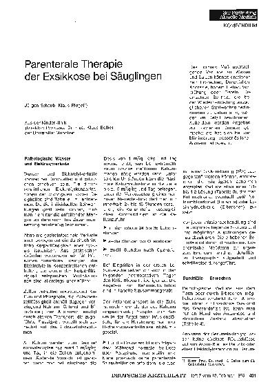 Vorschauseite 1: Parenterale Therapie der Exsikkose bei Säuglingen