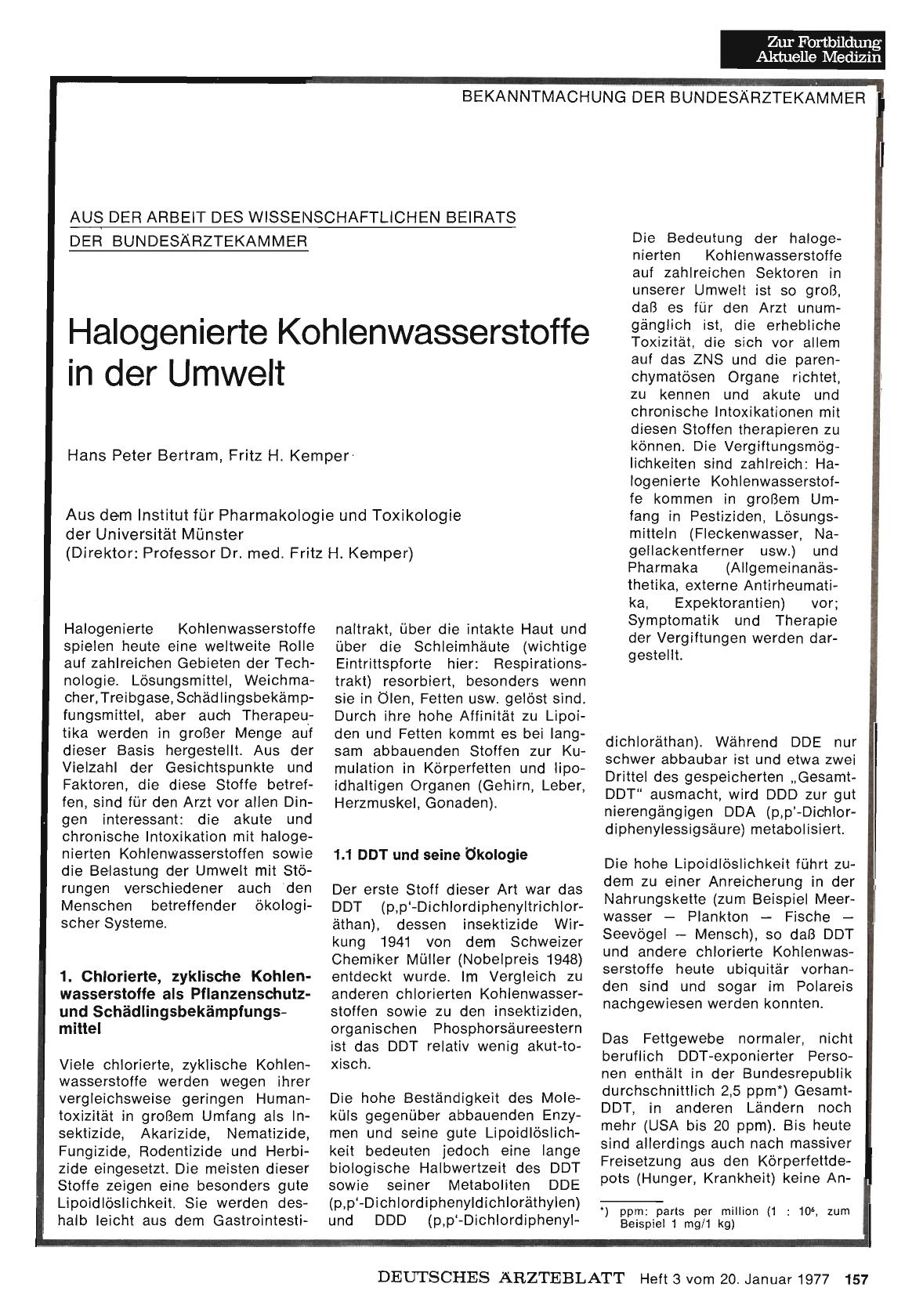 Vorschauseite 1: Halogenierte Kohlenwasserstoffe in der Umwelt