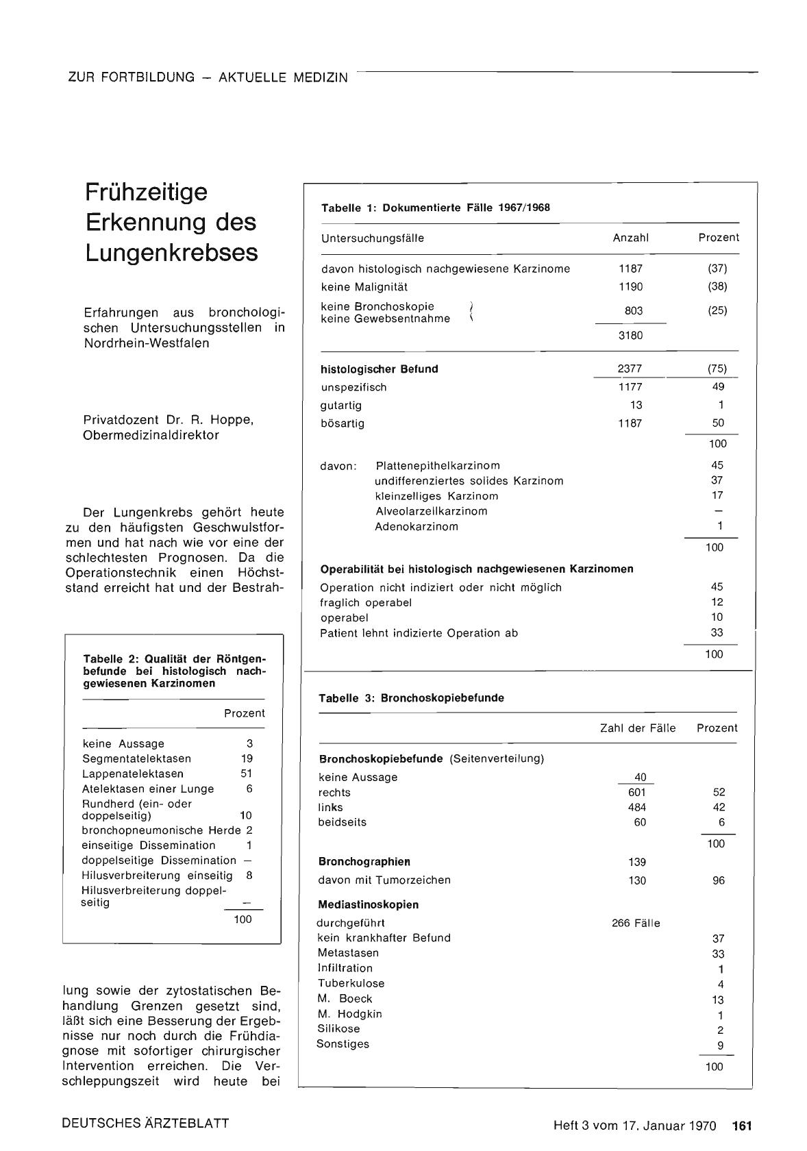 Vorschauseite 1: Frühzeitige Erkennung des Lungenkrebses