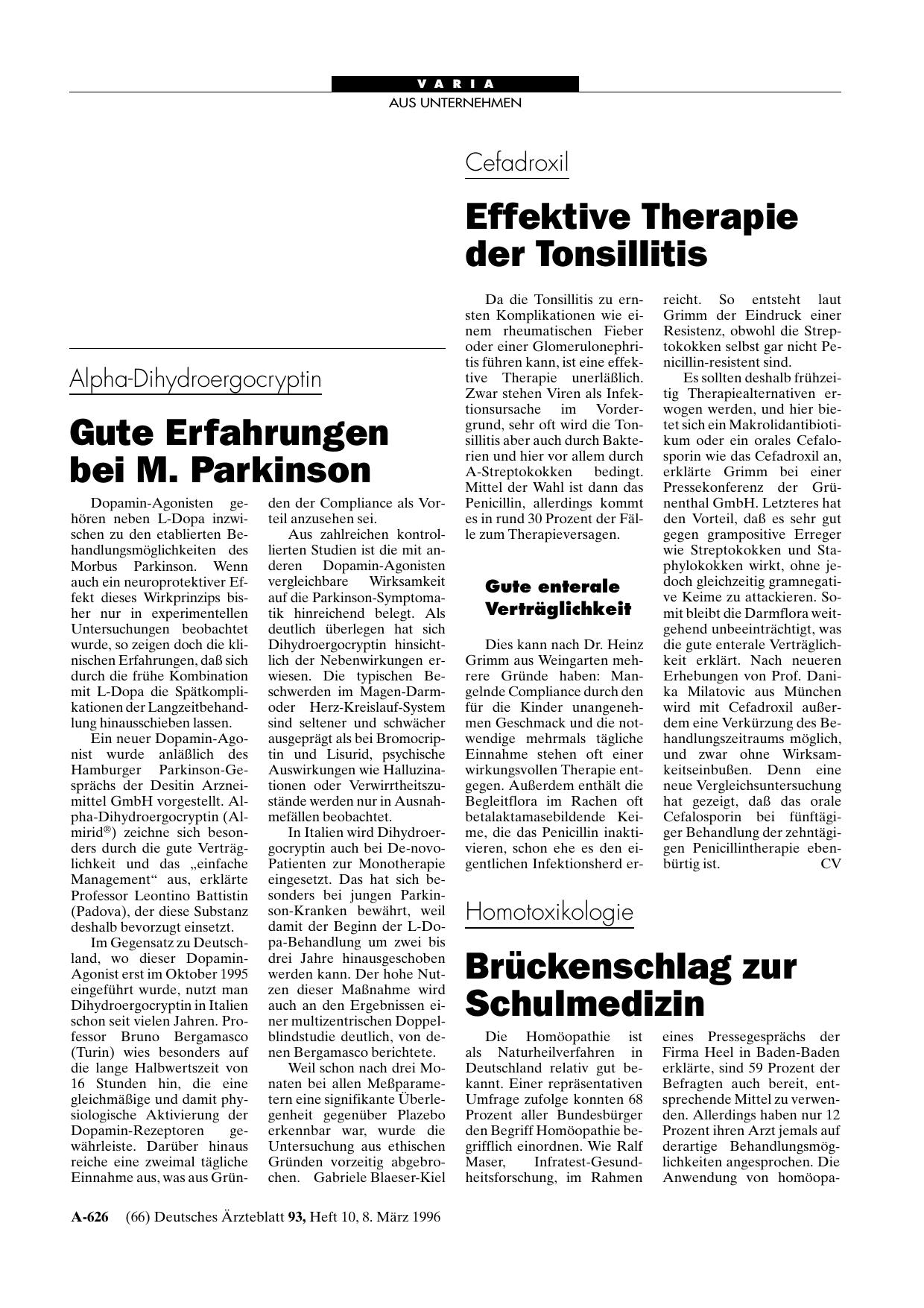 Vorschauseite 1: Homotoxikologie: Brückenschlag zur Schulmedizin
