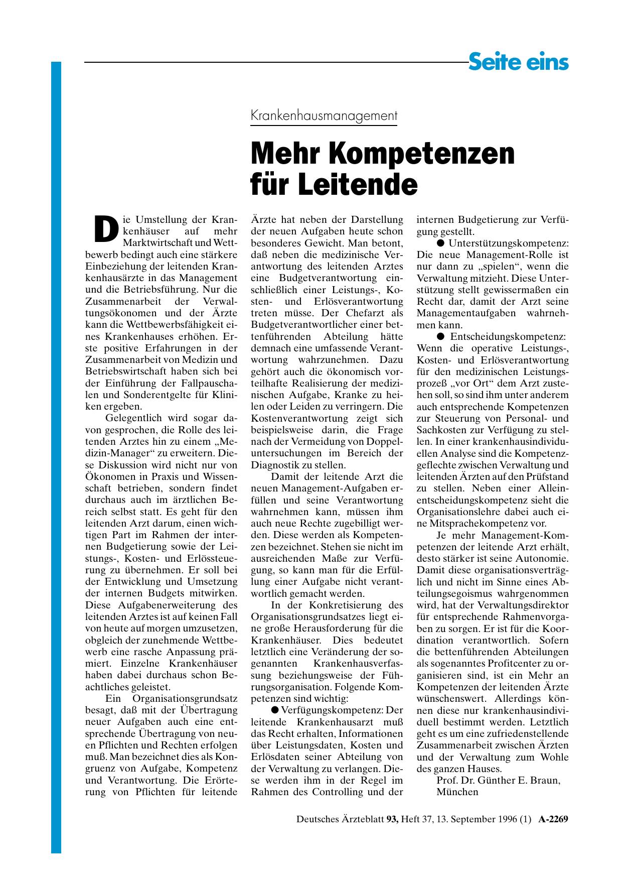 Vorschauseite 1: Krankenhausmanagement: Mehr Kompetenzen für Leitende