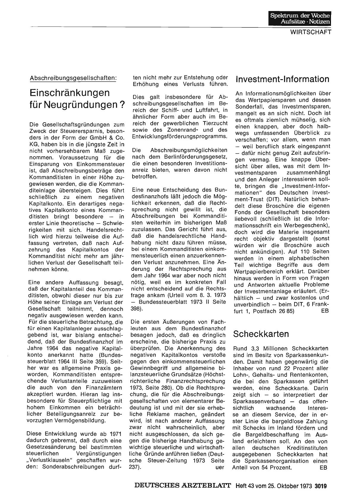 Vorschauseite 1: Abschreibungsgesellschaften: Einschränkungen für Neugründungen?