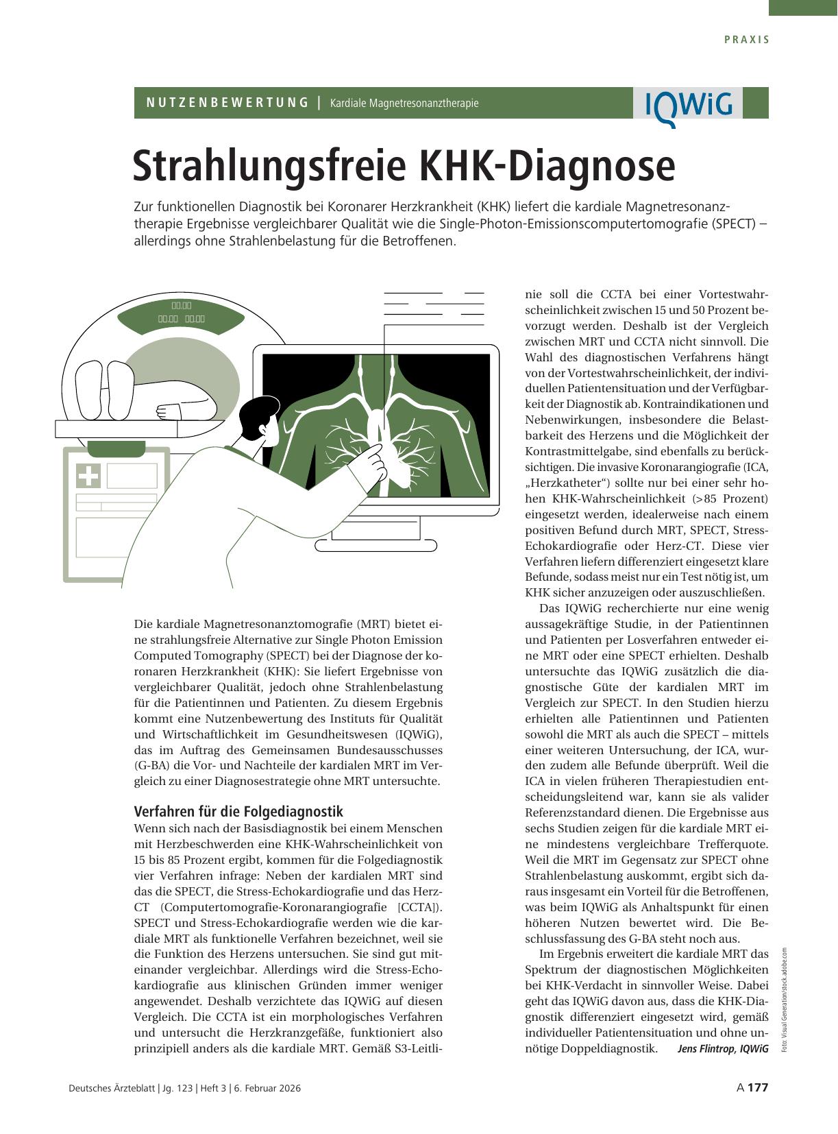 Vorschauseite 1: Kardiale Magnetresonanztherapie: Strahlungsfreie KHK-Diagnose