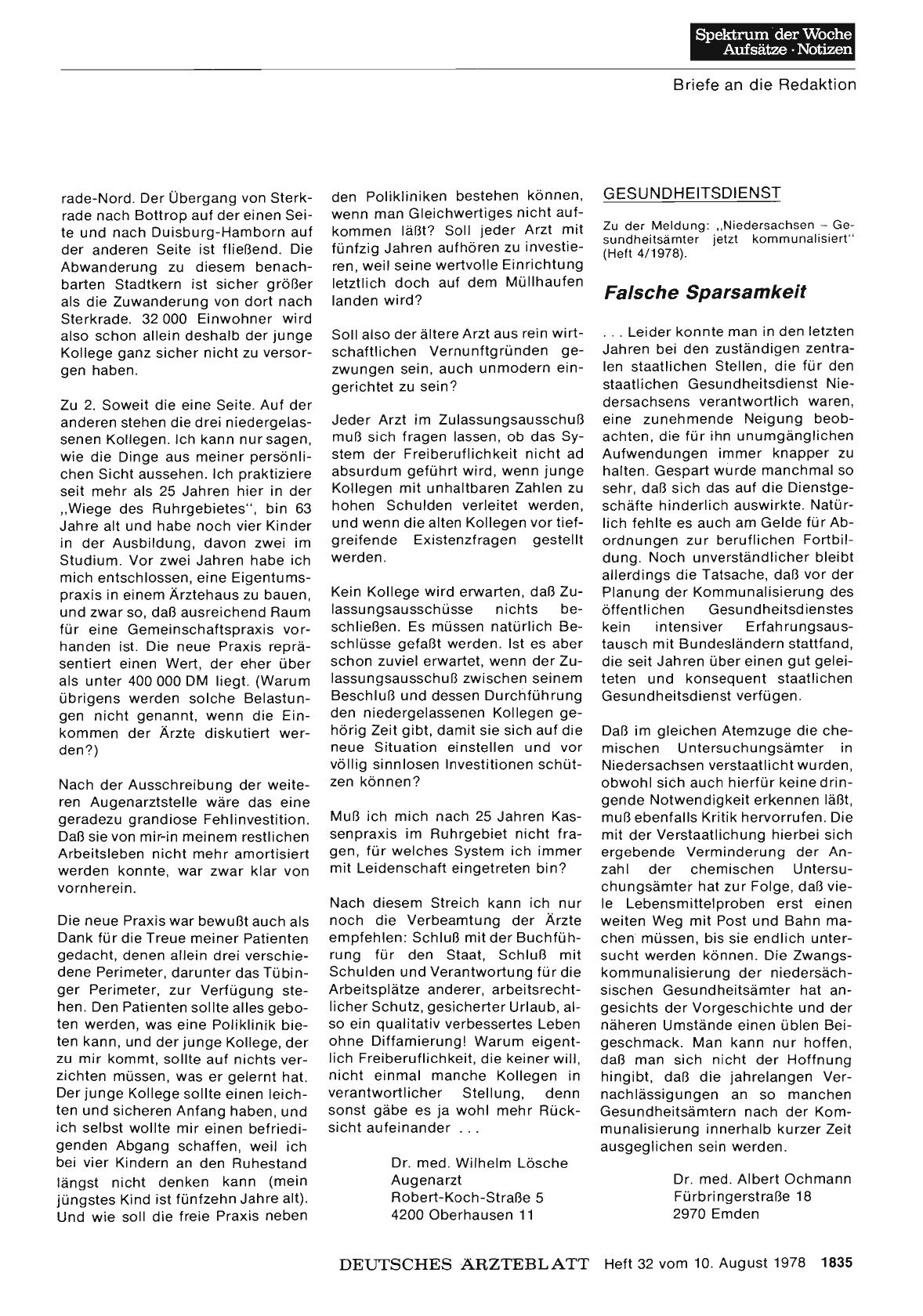 Vorschauseite 1: GESUNDHEITSDIENST: Falsche Sparsamkeit
