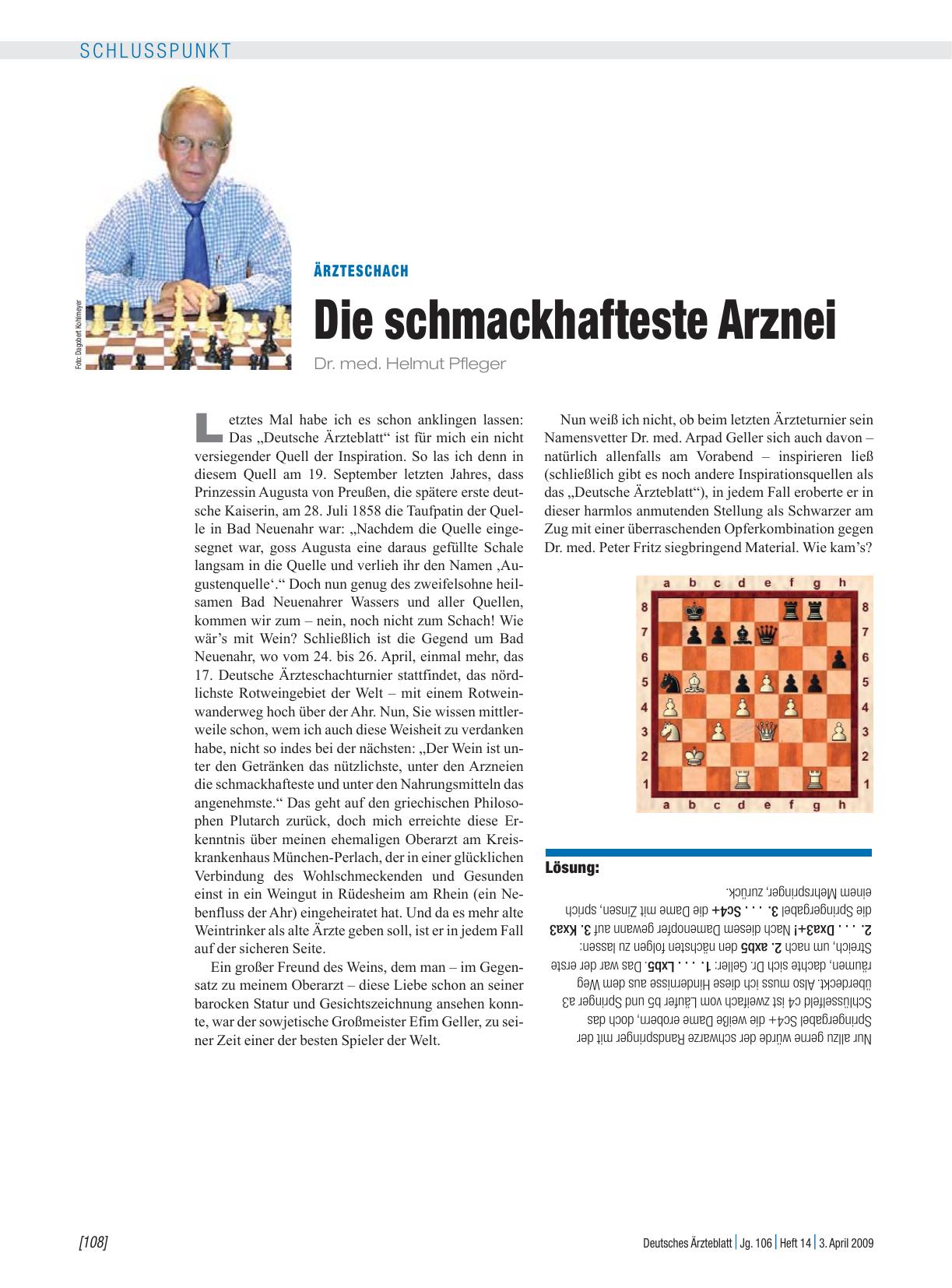 Vorschauseite 1: Ärzteschach: Die schmackhafteste Arznei