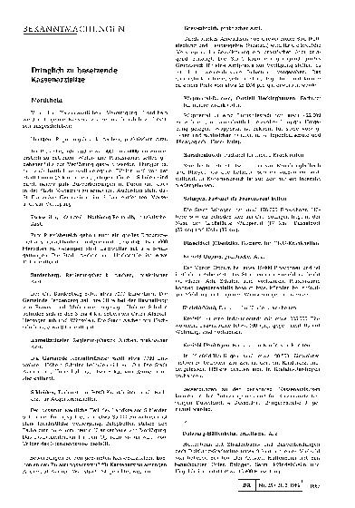 Vorschauseite 1: Dringlich zu besetzende Kassenarztsitze