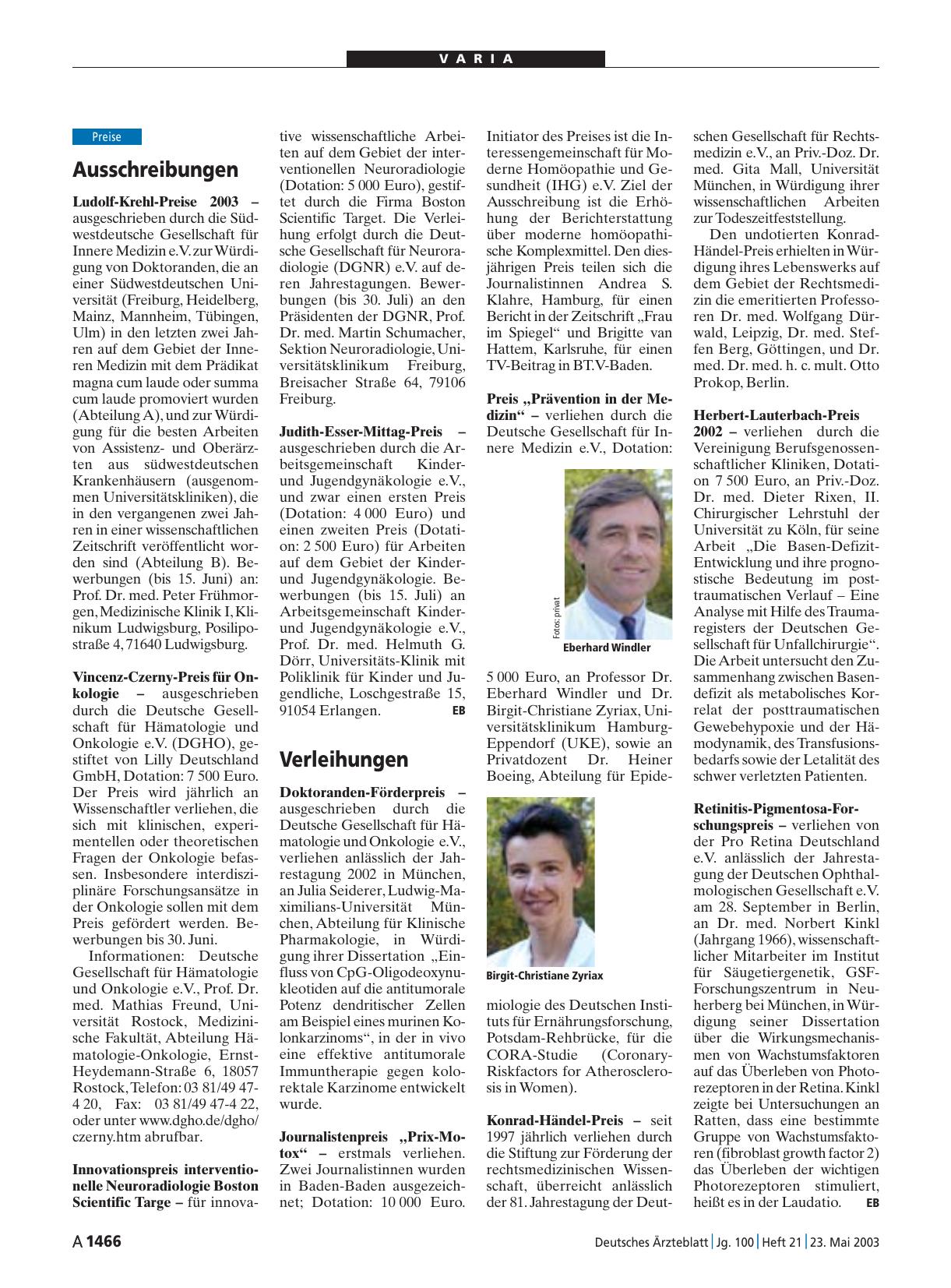 Vorschauseite 1: Ausschreibungen