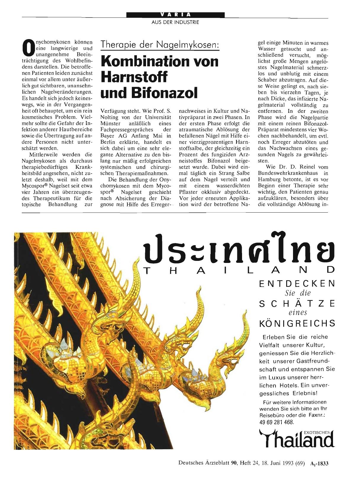 Vorschauseite 1: Therapie der Nagelmykosen: Kombination von Harnstoff und Bifonazol