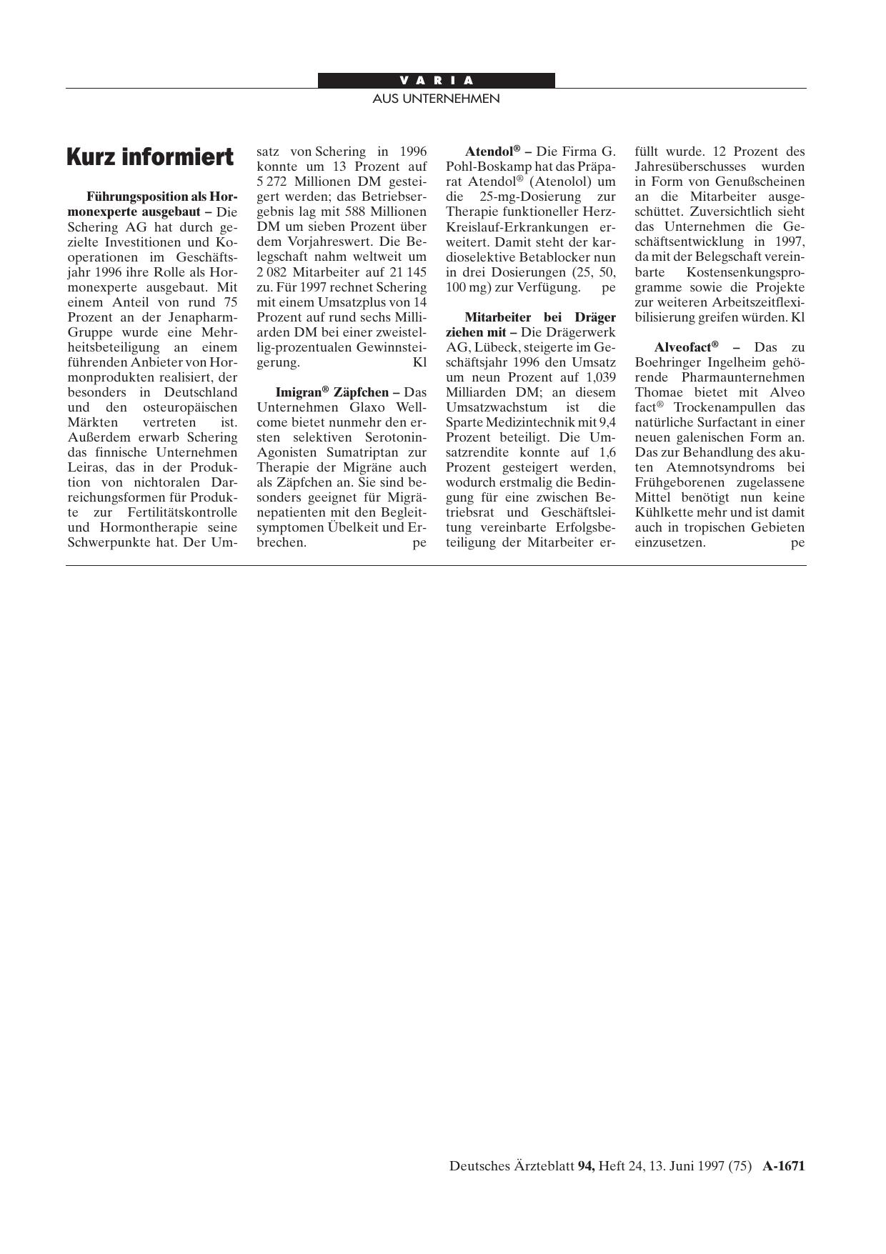 Vorschauseite 1: Kurz informiert
