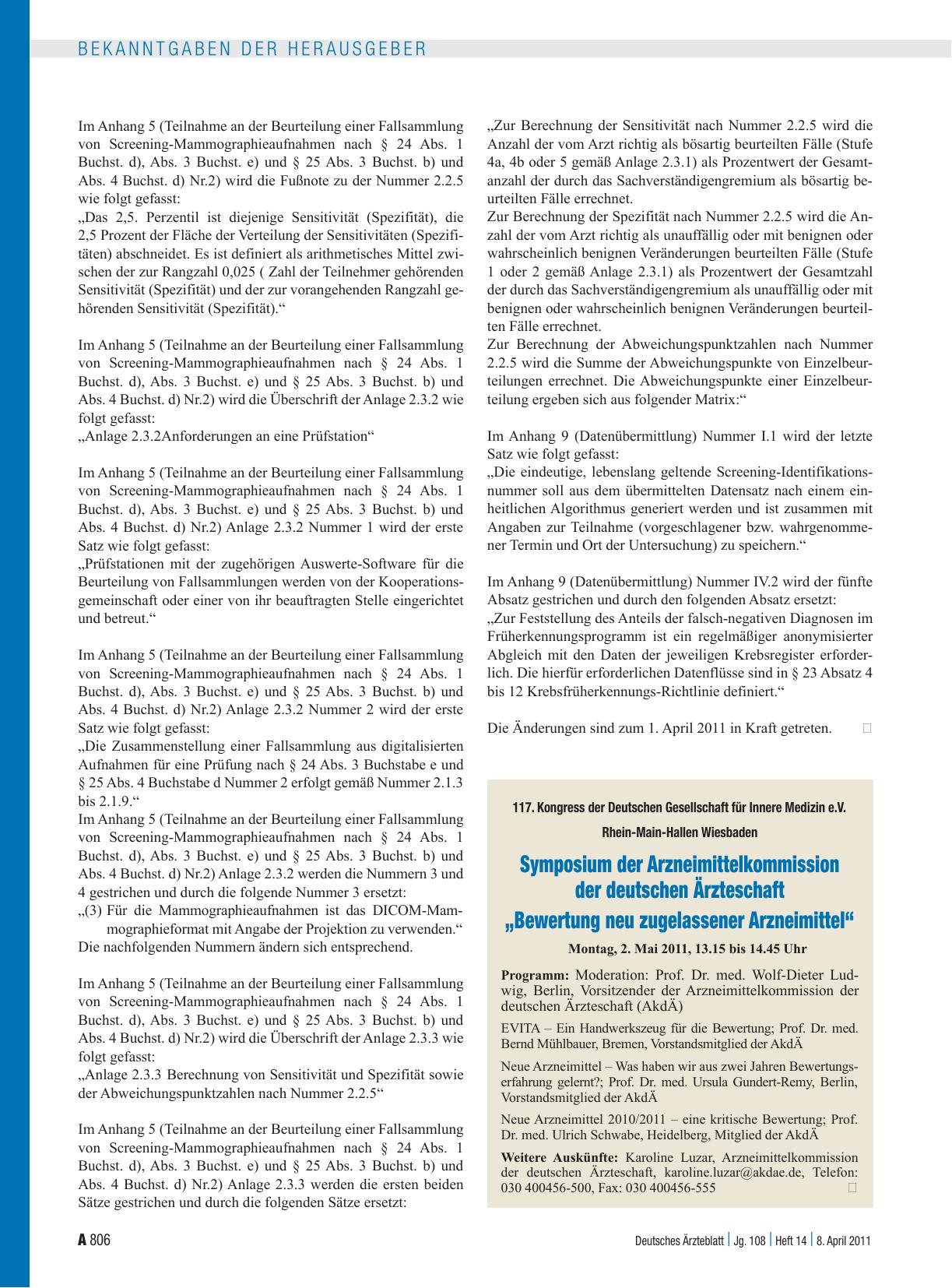 Vorschauseite 1: Symposium der Arzneimittelkommission der deutschen Ärzteschaft „Bewertung neu zugelassener Arzneimittel“