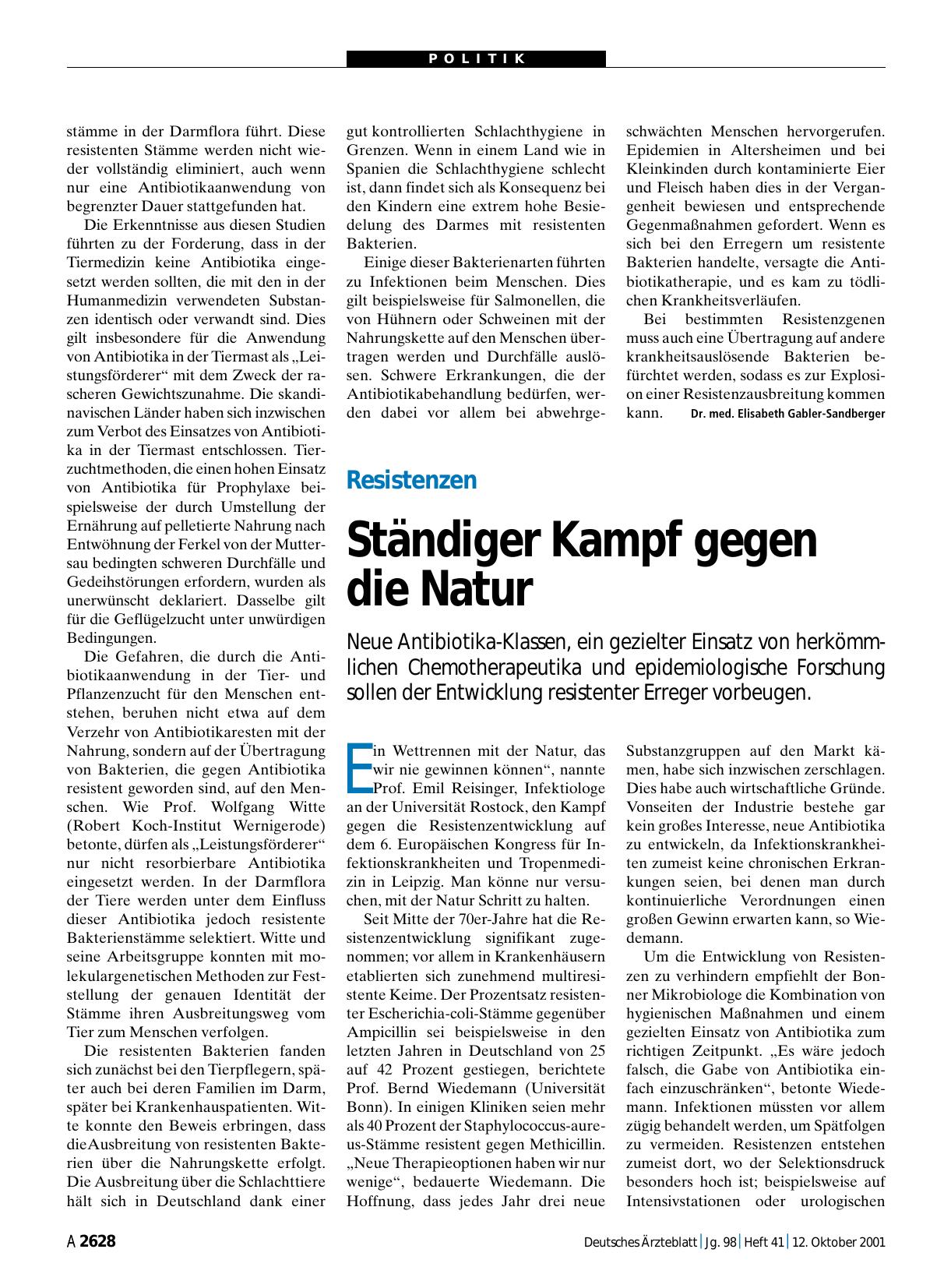 Vorschauseite 1: Resistenzen: Ständiger Kampf gegen die Natur