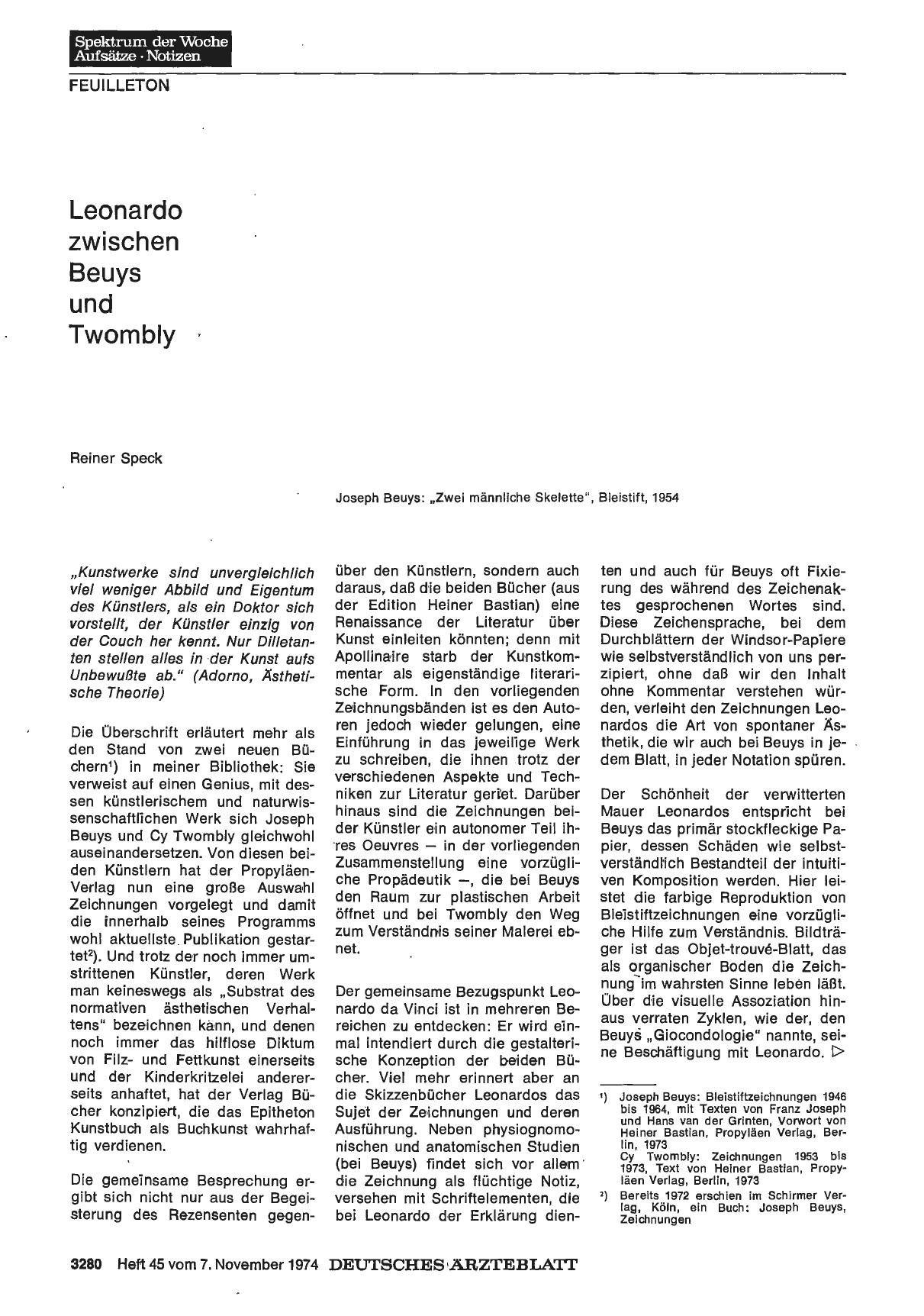 Vorschauseite 1: Leonardo zwischen Beuys und Twombly