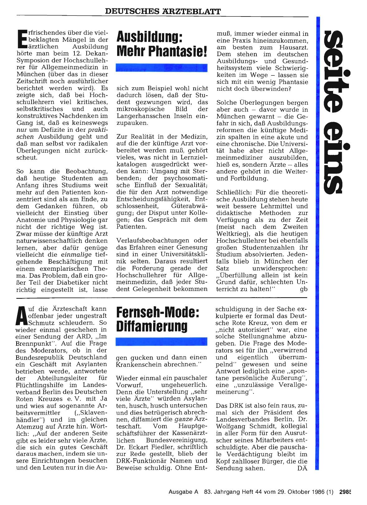 Vorschauseite 1: Fernseh-Mode: Diffamierung