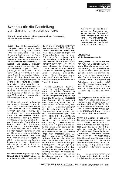 Vorschauseite 1: Kriterien für die Beurteilung von Sanatoriumsbeteiligungen: Steuerliche und wirtschaftliche Aspekte nach der Neufassung der steuerlichen Vorschriften