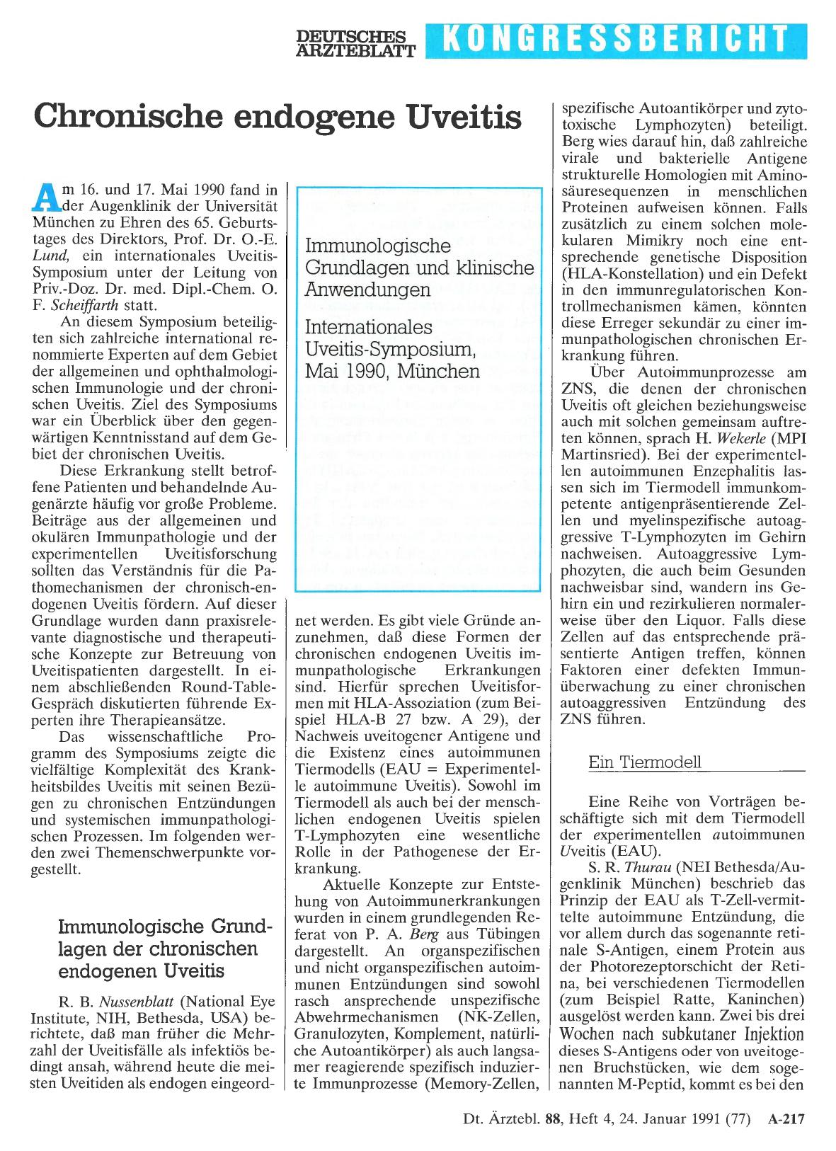 Vorschauseite 1: Chronische endogene Uveitis