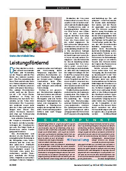 Vorschauseite 1: STANDPUNKT: Hilfestellung