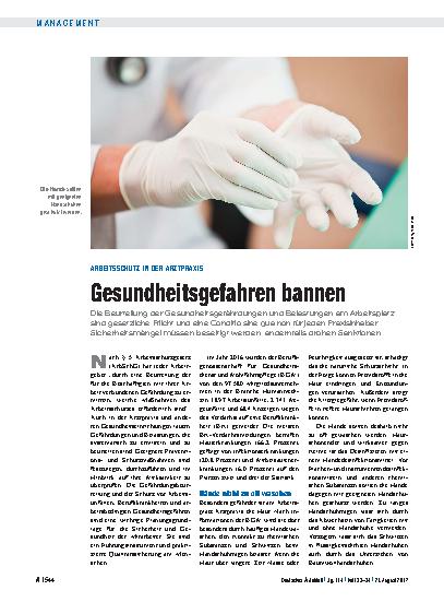 Vorschauseite 1: Arbeitsschutz in der Arztpraxis: Gesundheitsgefahren bannen