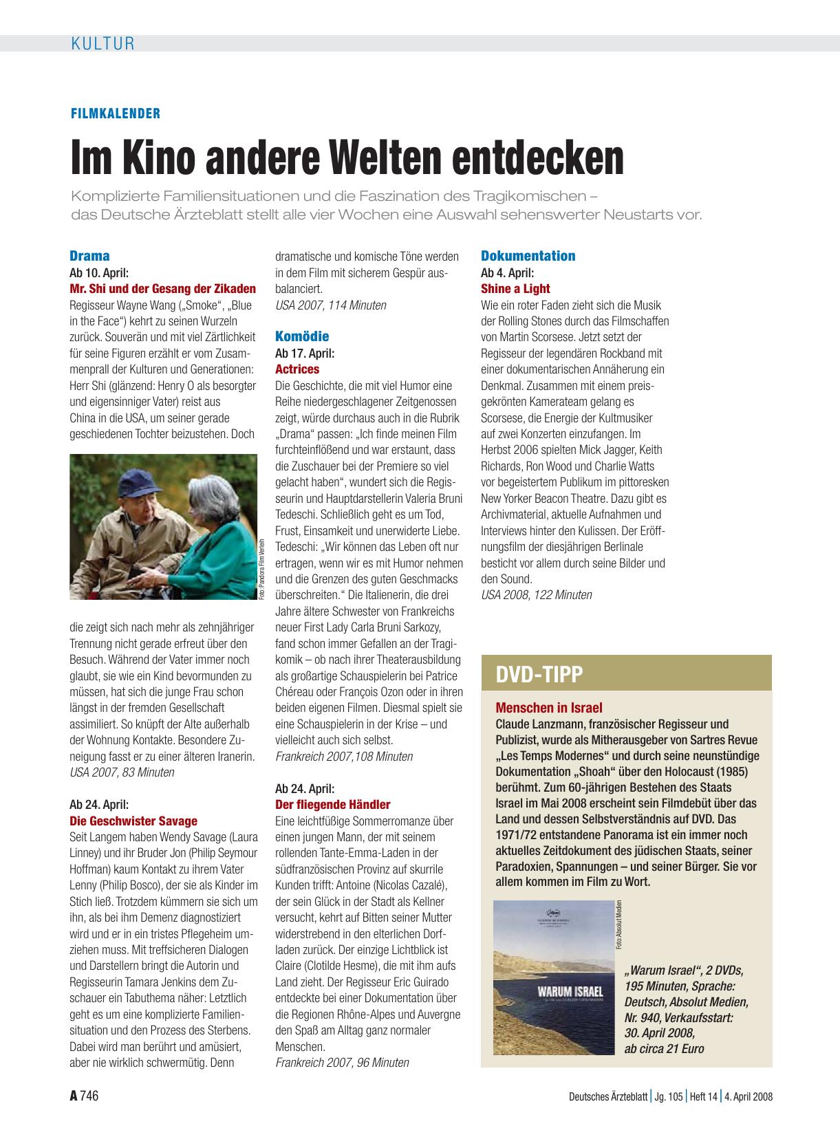 Vorschauseite 1: Filmkalender: Im Kino andere Welten entdecken