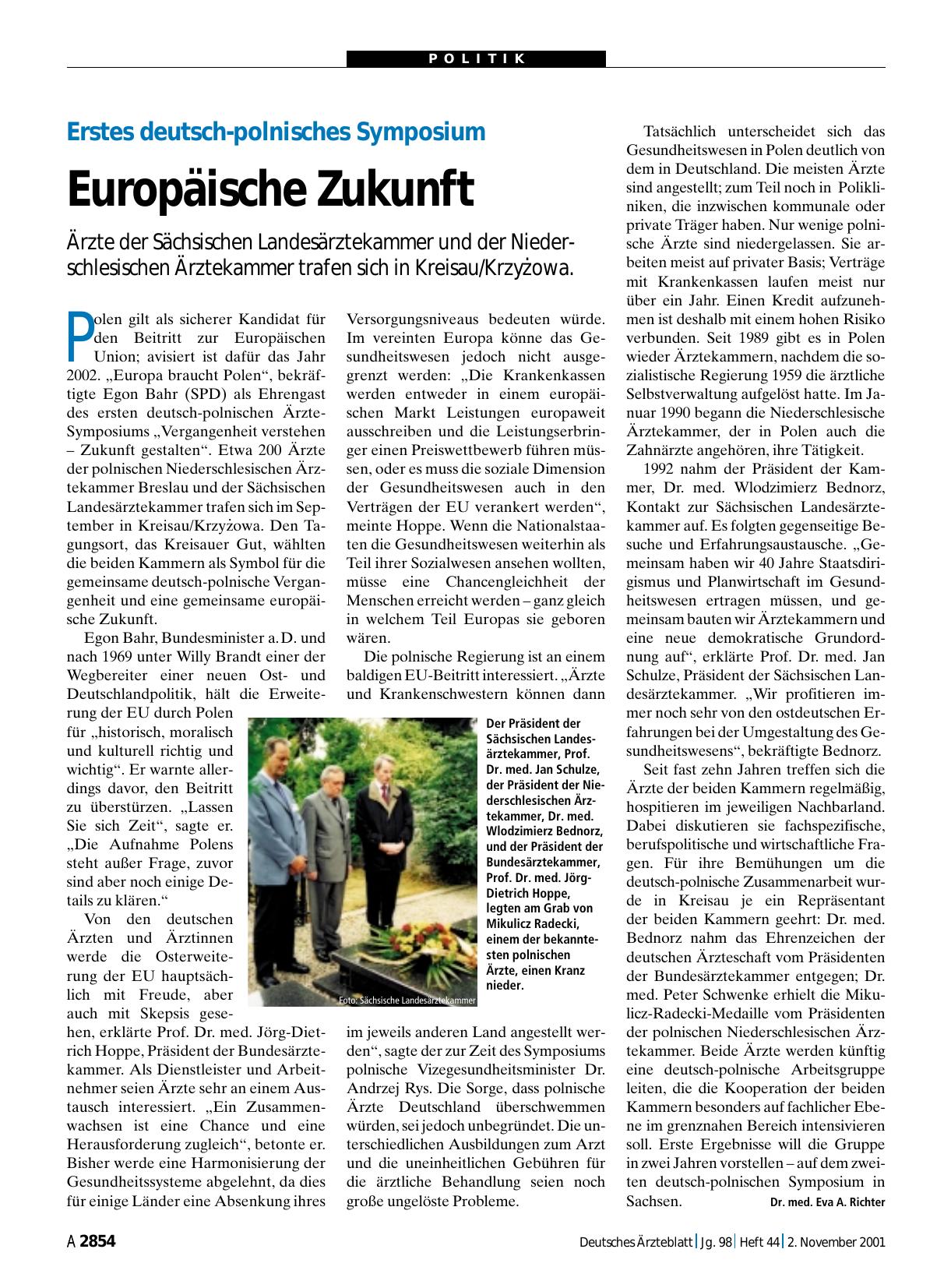 Vorschauseite 1: Erstes deutsch-polnisches Symposium: Europäische Zukunft
